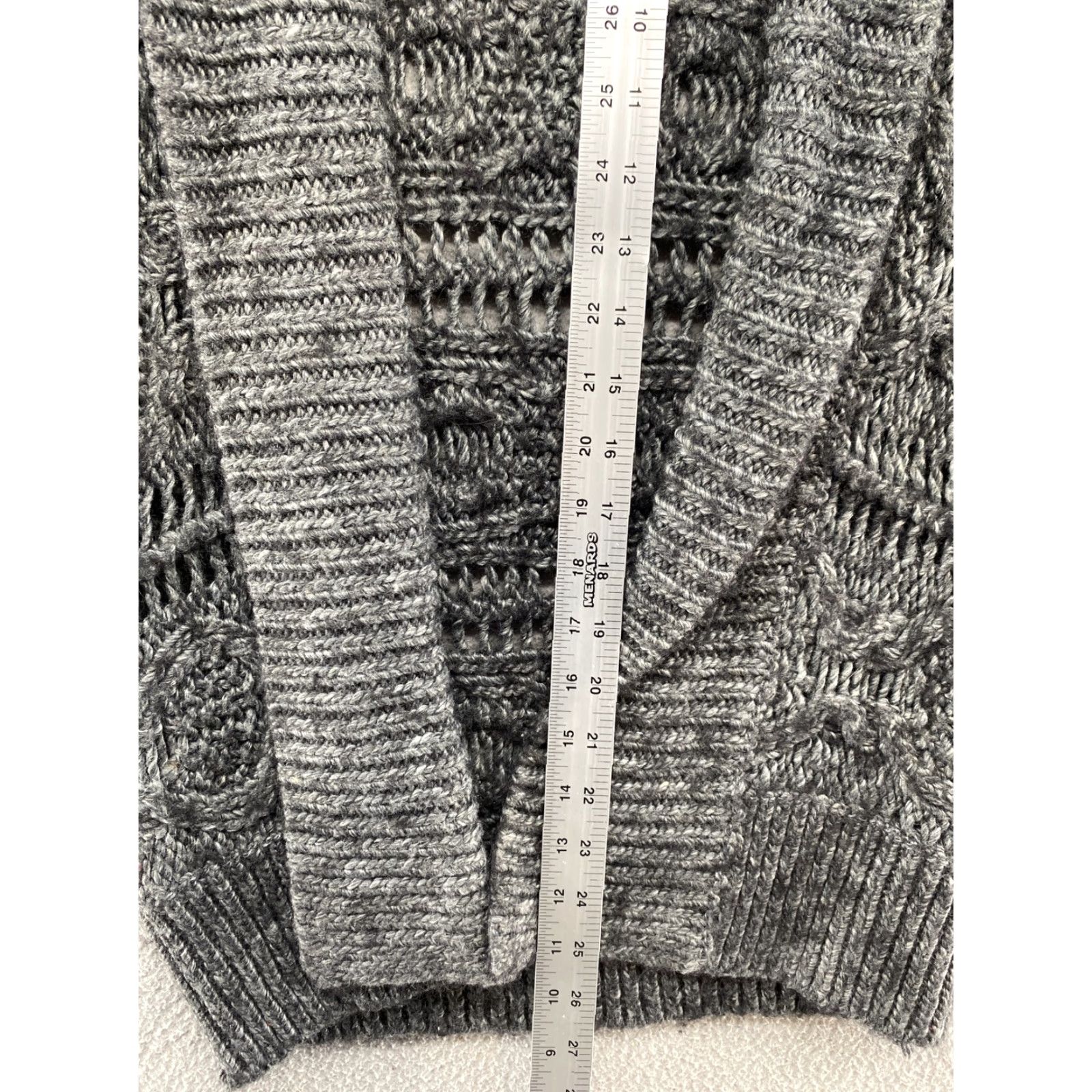 Express VINTAGE Express Chunky Loose Knit Open Cardigan Wool Alpaca Blend Charcoal Women’s XS Size XS / US 0-2 / IT 36-38 - 6 Thumbnail
