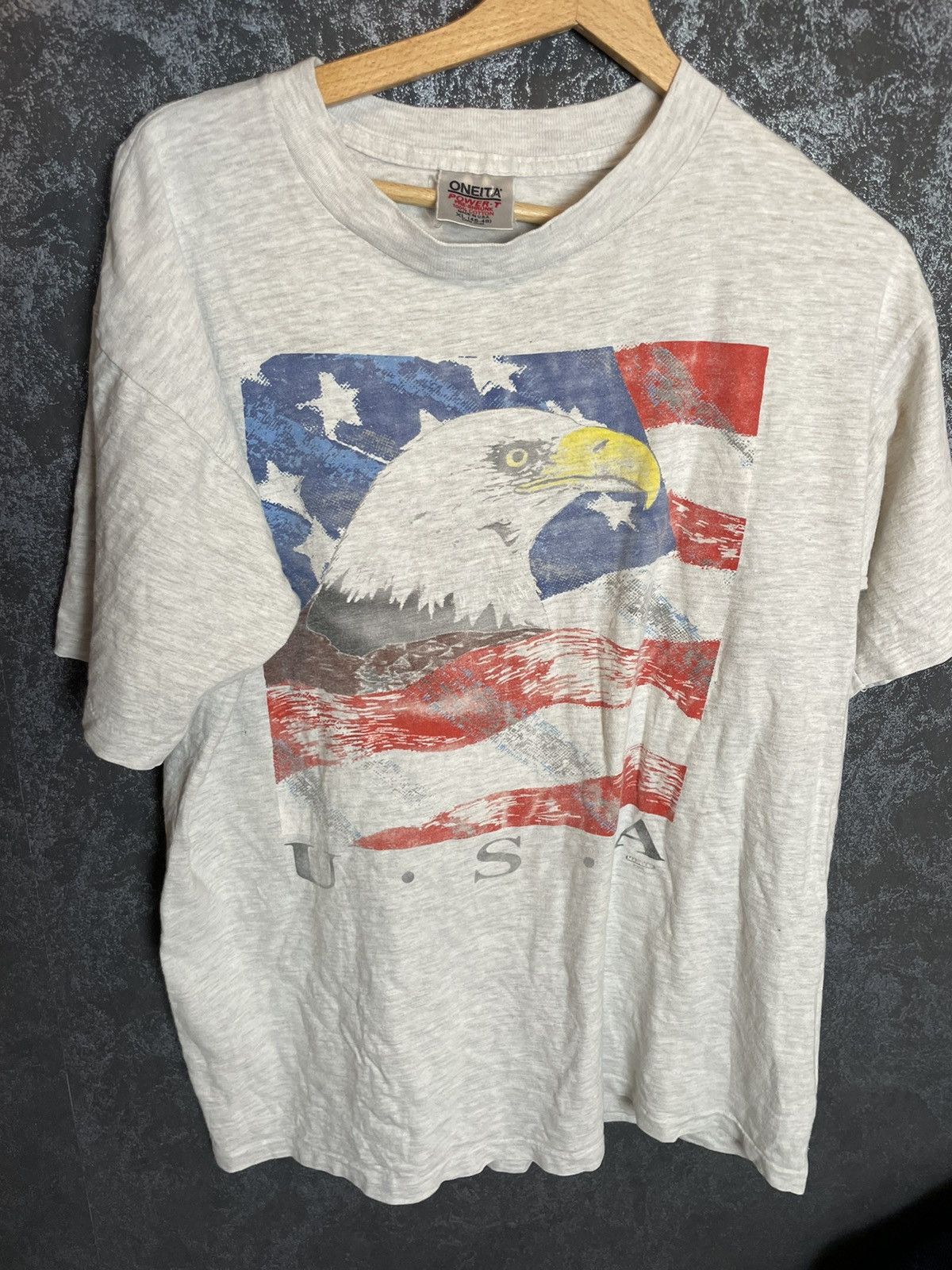 Vintage Vintage 1990s American Flag Graphic Tee Size US XL / EU 56 / 4 - 1 Thumbnail