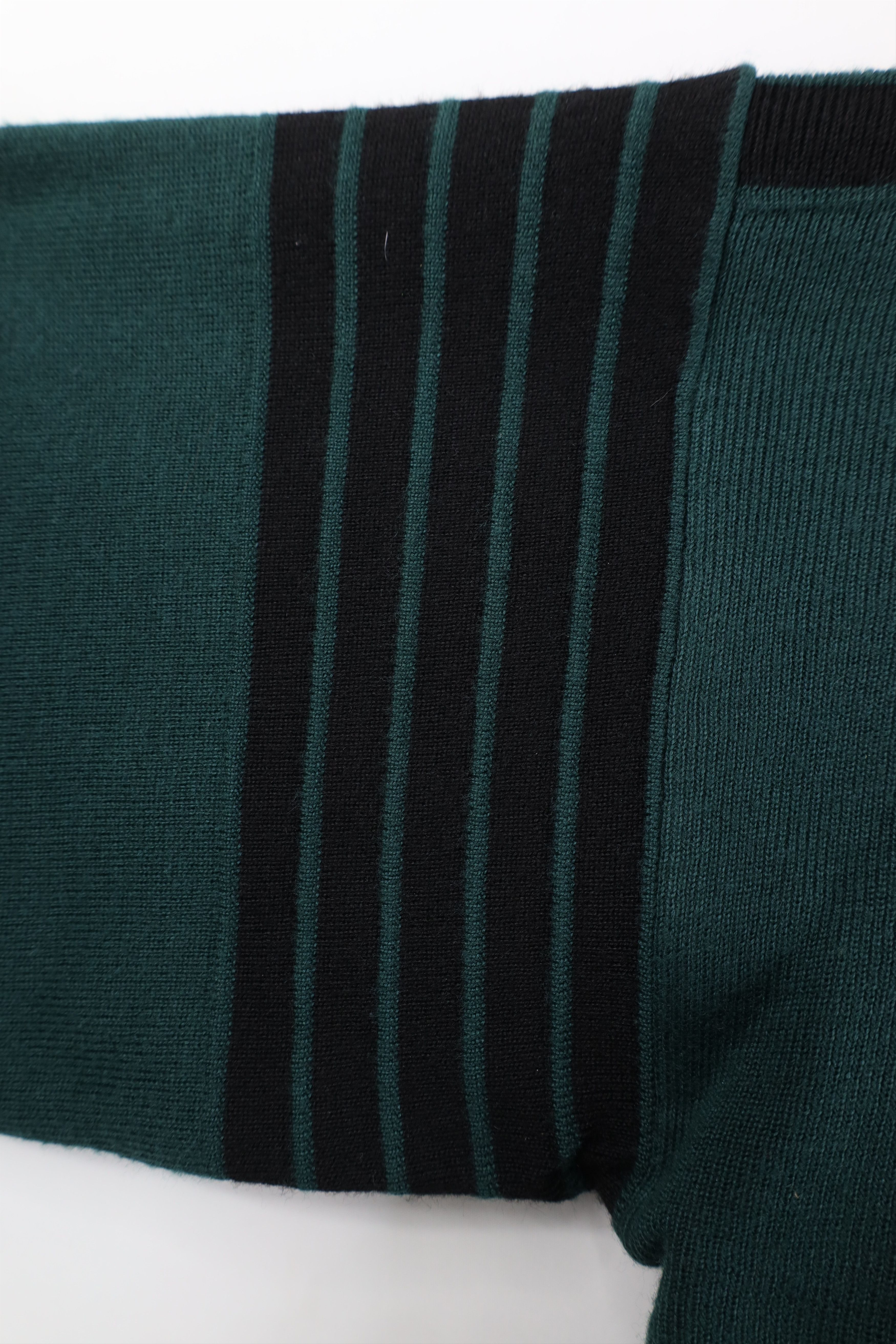 Vintage Vintage 90s Streetwear Striped 1/4 Half Zip Sweater Green Size US XL / EU 56 / 4 - 5 Thumbnail