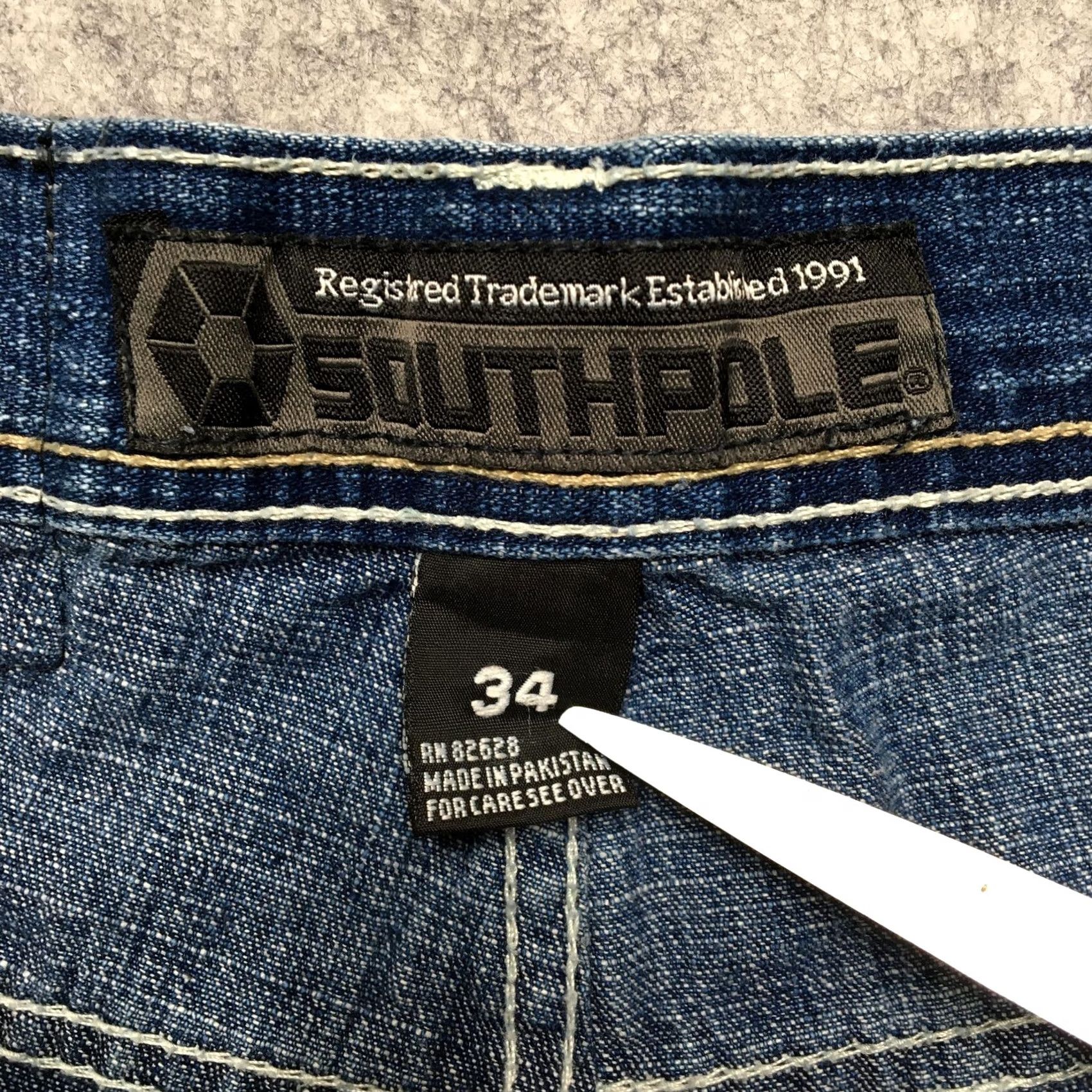 Southpole VINTAGE Southpole Jeans Mens 34 Blue Denim Straight Leg Relaxed Fit Baggy Skater Pants Permanent 90s Mens Size US 34 / EU 50 - 5 Thumbnail