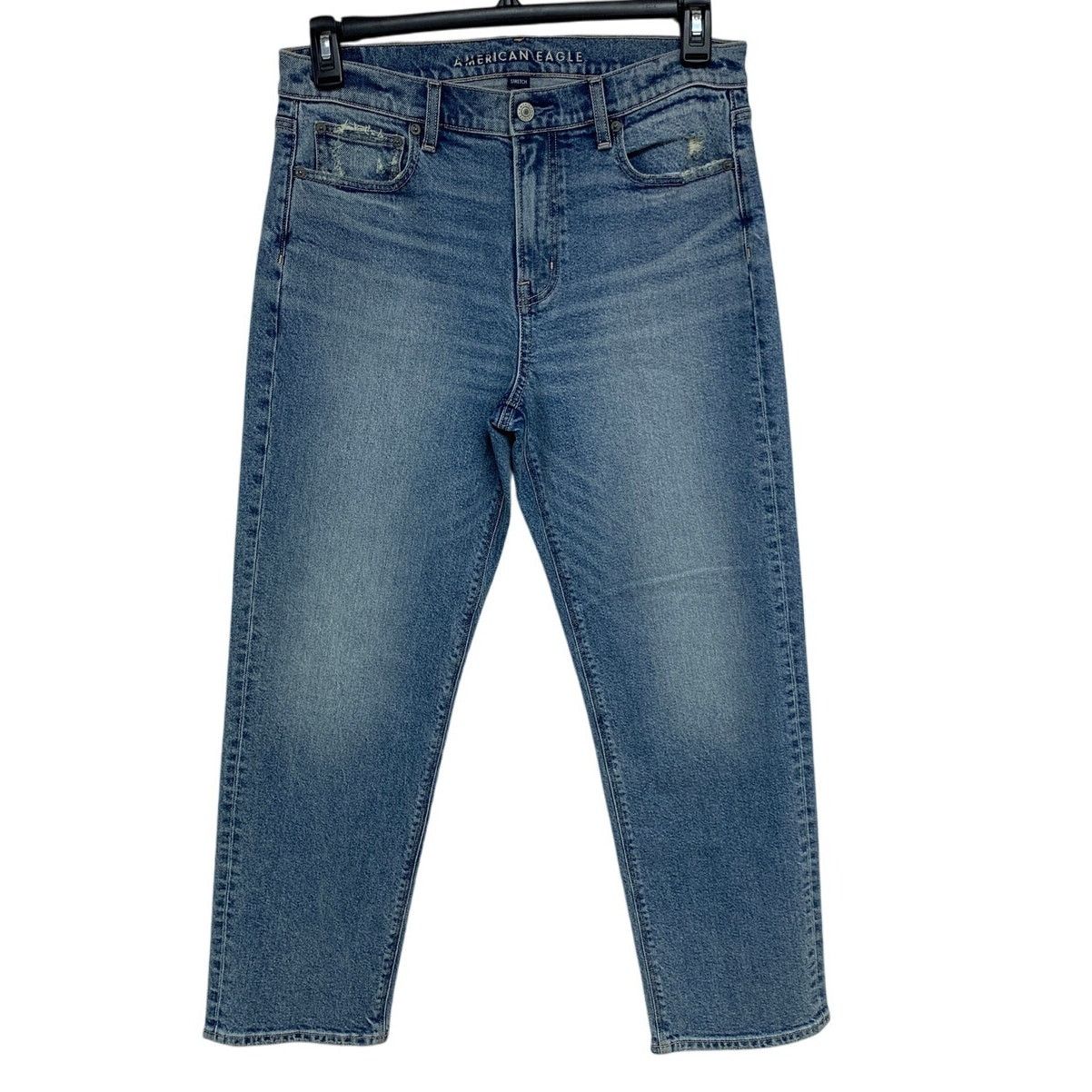 American Eagle Outfitters New American Eagle Womens 10 Straight Denim Blue Jeans Size 32" / US 10 / IT 46 - 1 Thumbnail