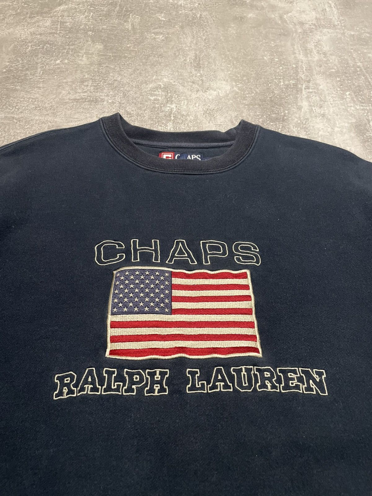 Chaps Ralph Lauren Vintage Chaps Ralph Lauren Big Logo USA Flag Sweatshirt Y2K Size US L / EU 52-54 / 3 - 6 Thumbnail