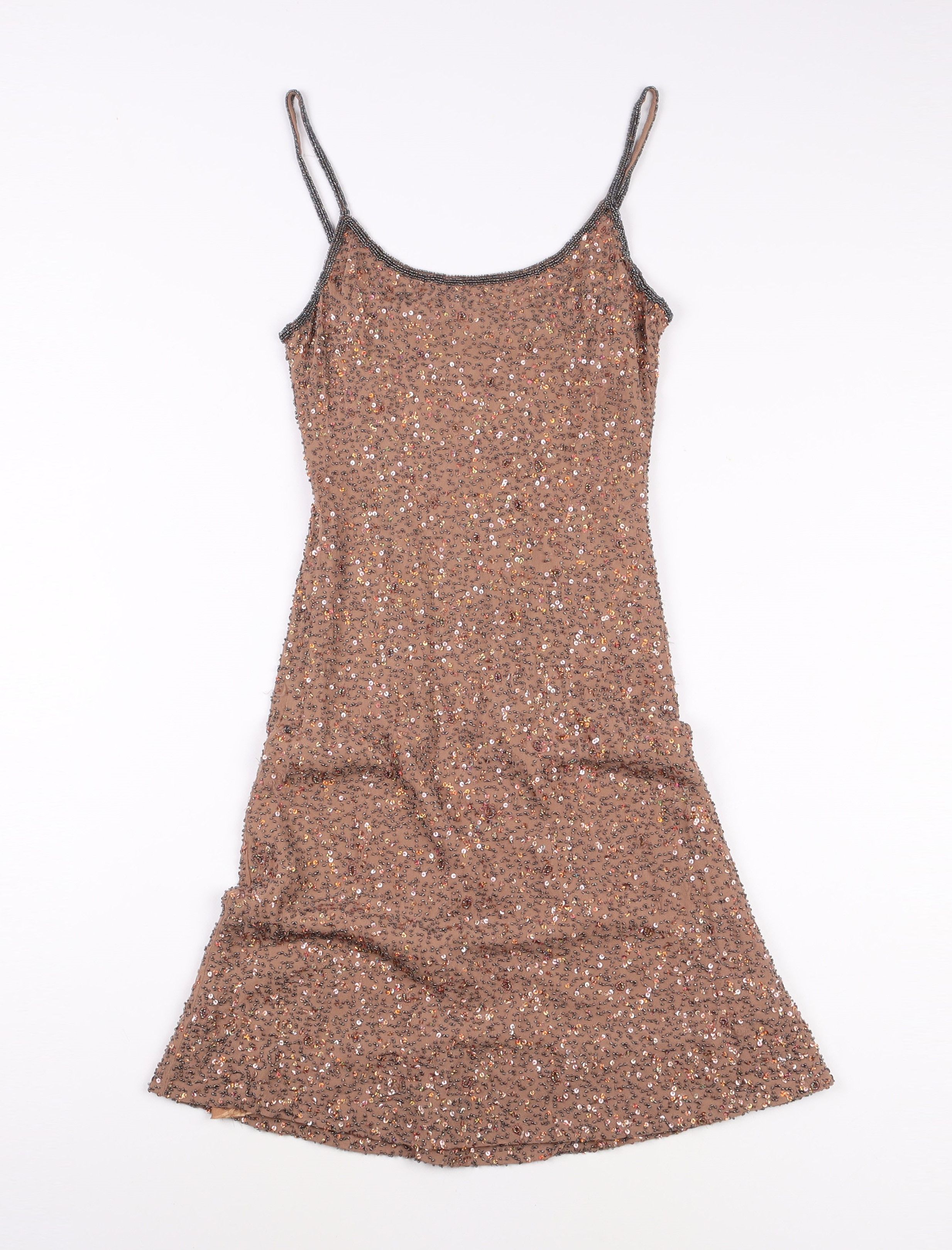 beaded y2k dress Y2K Silk Beaded Petal Dress - S