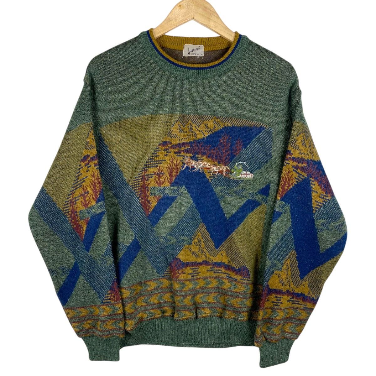 Aran Isles Knitwear Vintage 90s Lindbergh Horse Lanscape Embroidry Mohair Size US M / EU 48-50 / 2 - 1 Thumbnail
