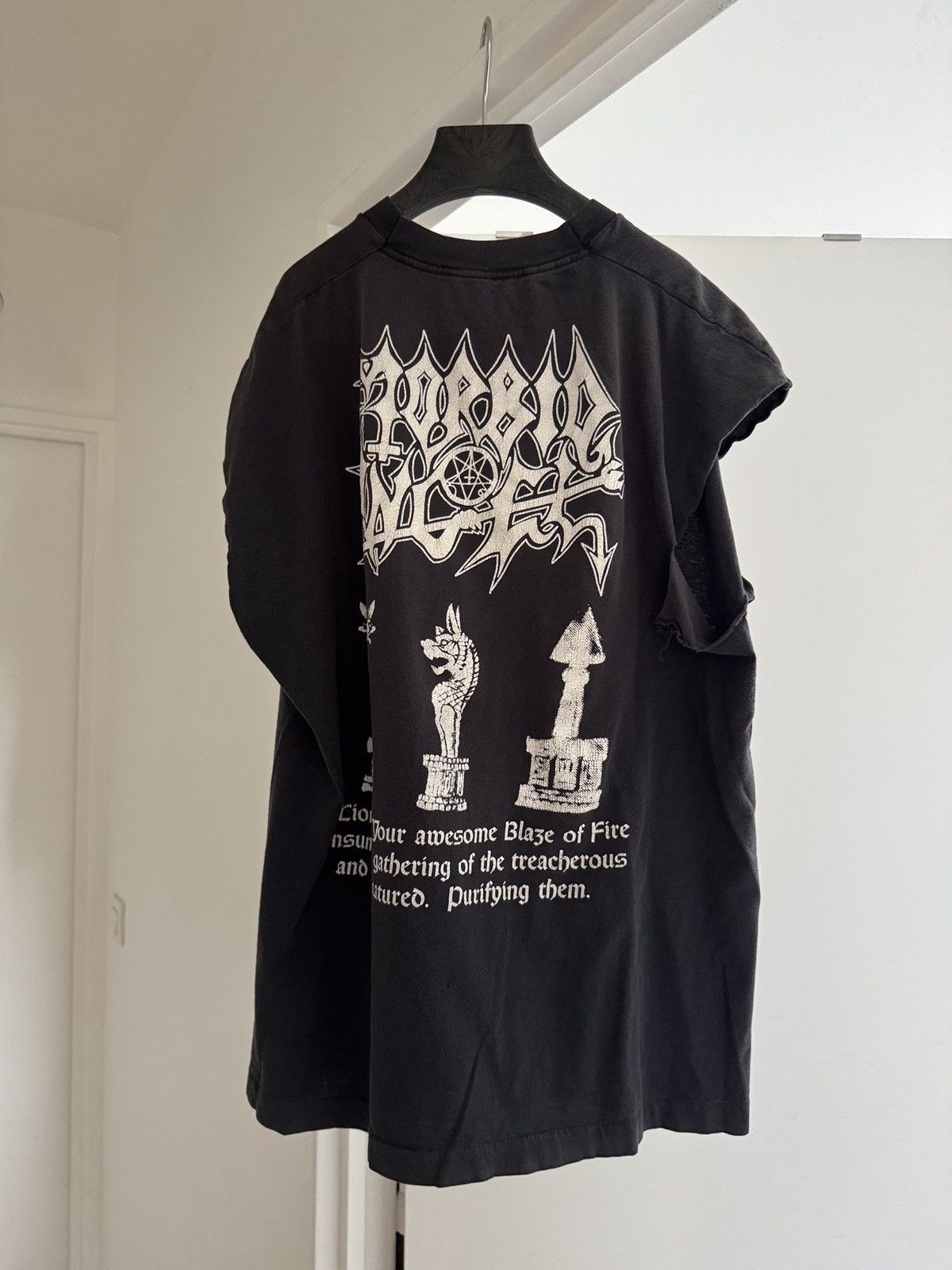 Band Tees *RARE* 90s VINTAGE THRASHED FADED MORBID ANGEL METAL DEATH Size US XL / EU 56 / 4 - 2 Thumbnail