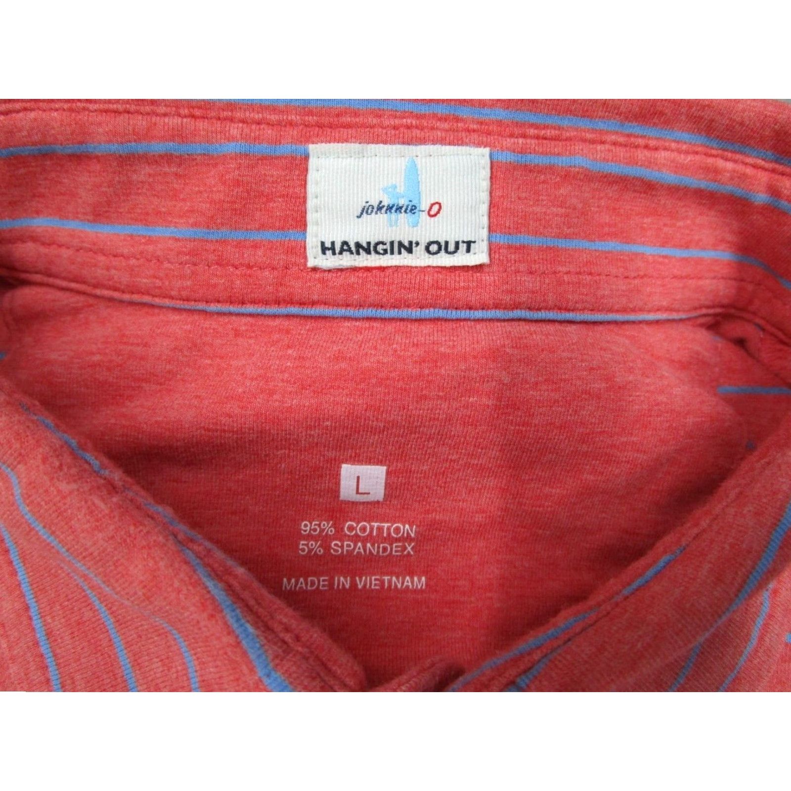johnnie-O johnnie-O Shirt Mens Large Red Neese Polo Hangin Pullover Fiesta Beach Golf Logo Striped Activewear Casual Travel Workwear Size US L / EU 52-54 / 3 - 3 Thumbnail