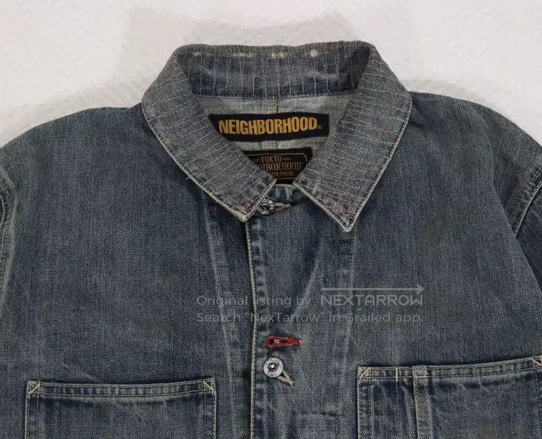 Neighborhood Neighborhood Denim Jacket XL Washed Oil Stained Aged Size US XL / EU 56 / 4 - 5 Thumbnail