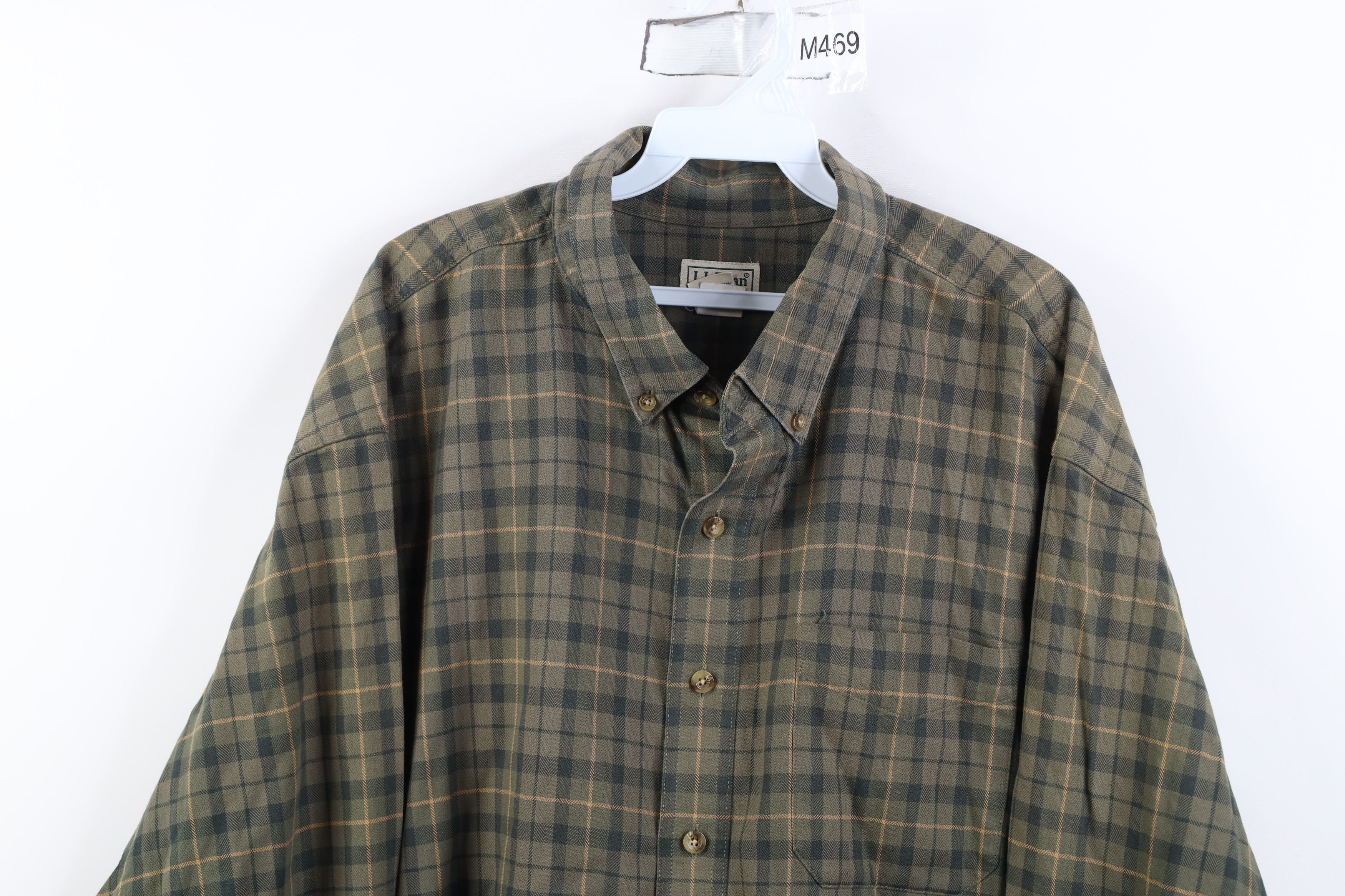 L.L. Bean Vintage 90s LL Bean Heavy Herringbone Plaid Button Shirt Size US XXL / EU 58 / 5 - 2 Thumbnail