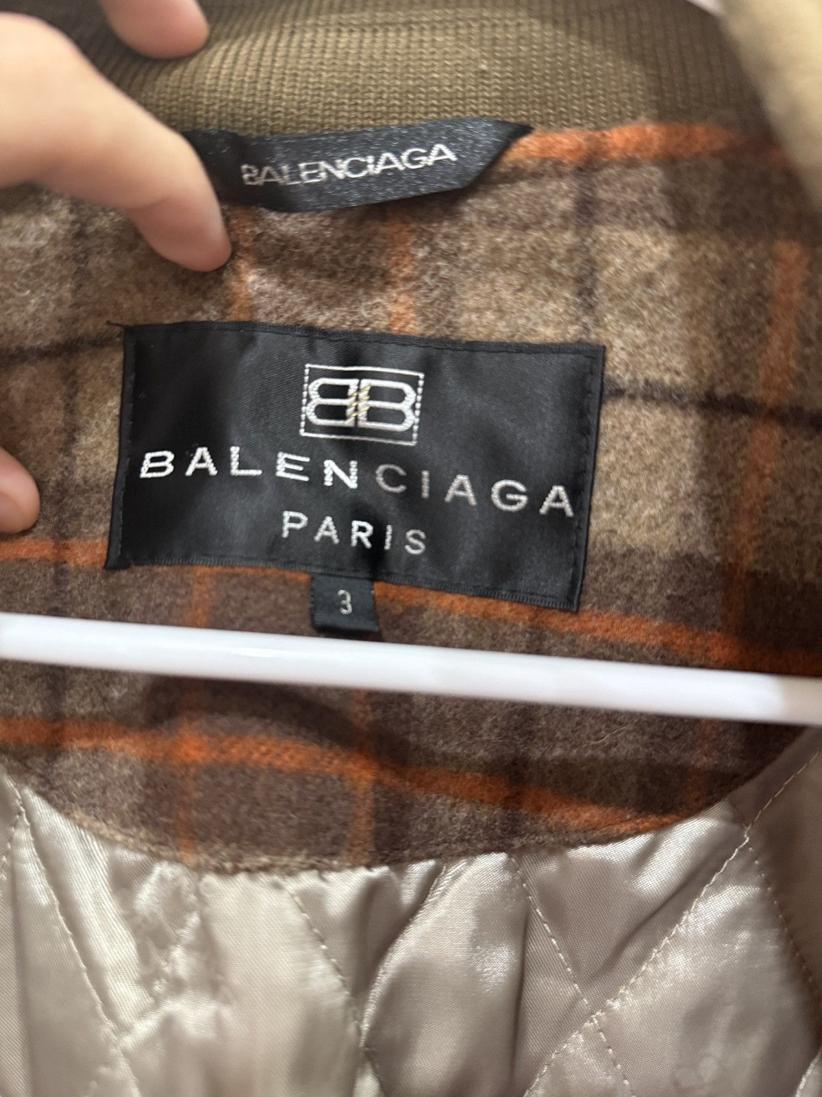 Balenciaga Vintage Balenciaga Wool plaid bomber jacket Size US L / EU 52-54 / 3 - 4 Thumbnail