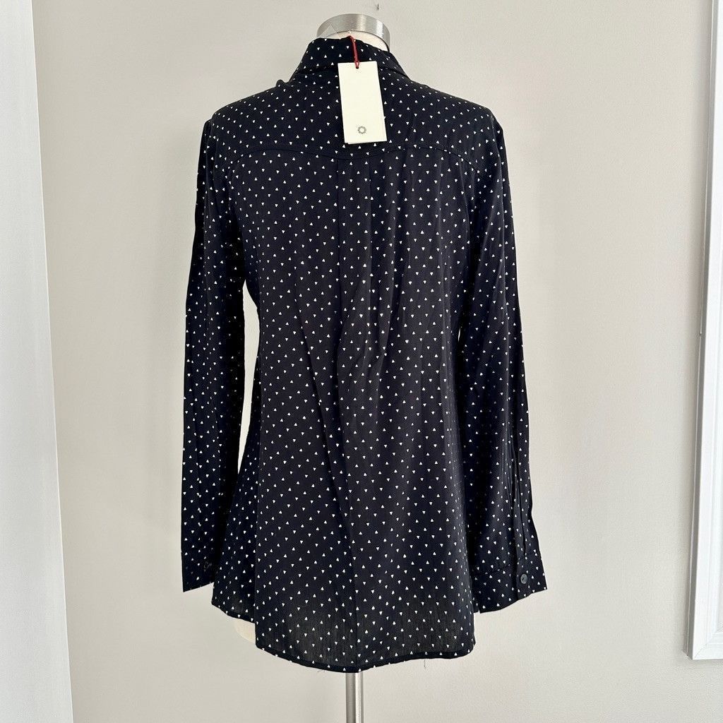 Other Womens Black & White Patterned Collared Button-up Blouse New Size XS / US 0-2 / IT 36-38 - 5 Thumbnail