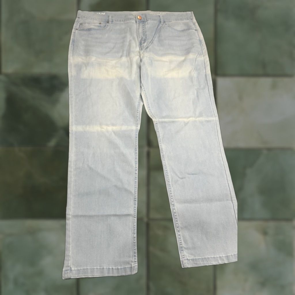 Denime Mugsy Jeans 5-Pocket Denim Straight Stretch Light Blue FLX4NLU 40x30 Mens Regular Size 40 Blue Size US 40 / EU 56 - 1 Thumbnail