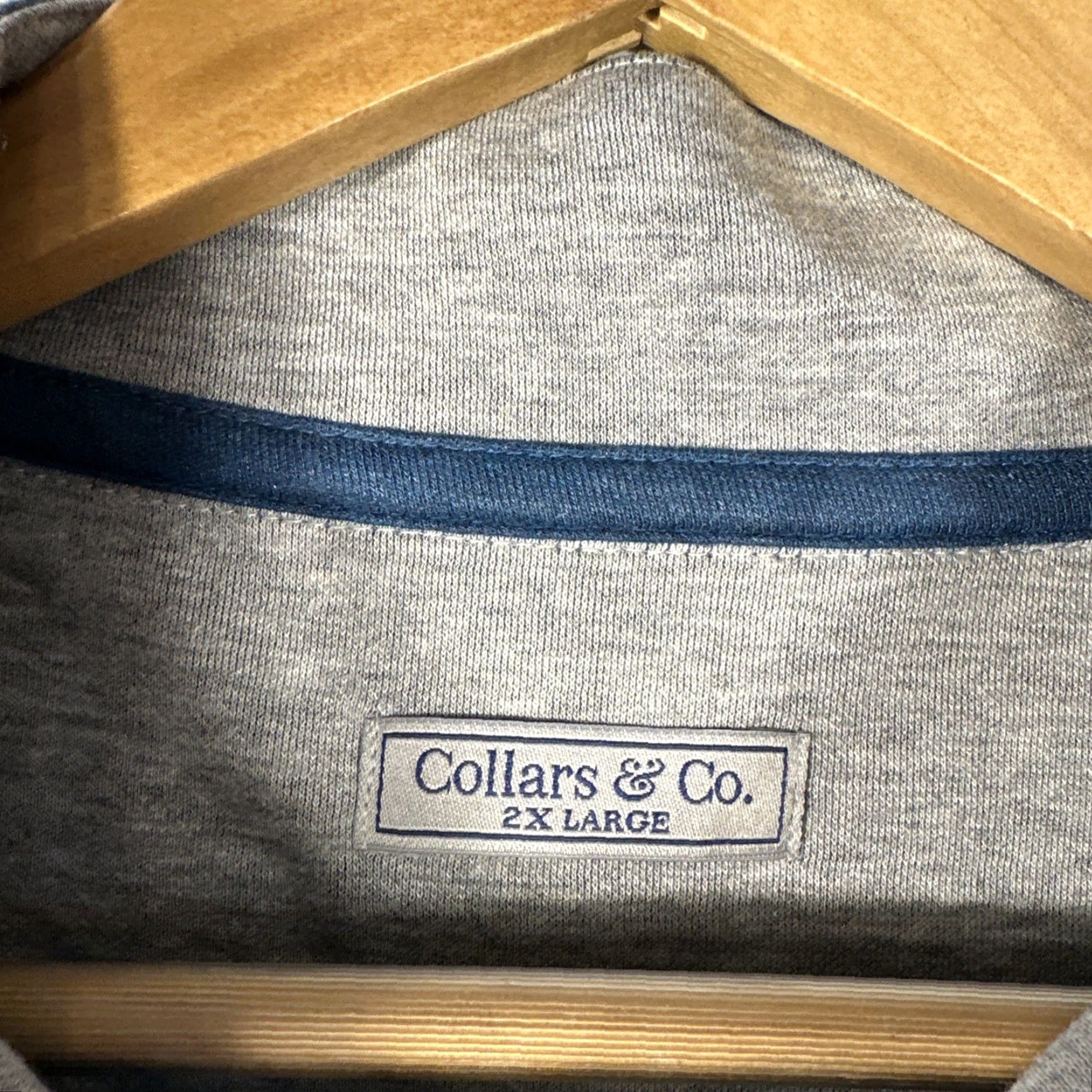 CO Collars & Co Sweater Quar ter 1/4 Zip Blue Long Sleeve Men Regular 2XL Knit Cotton Collared 1/4 Zip Golf Preppy Pullover Size US XXL / EU 58 / 5 - 3 Thumbnail