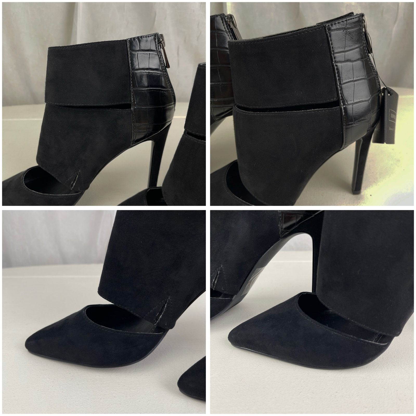 Express Express Stiletto Booties Heels Faux Suede Pointed Toe 6 NWT Size US 6 / IT 36 - 21 Thumbnail