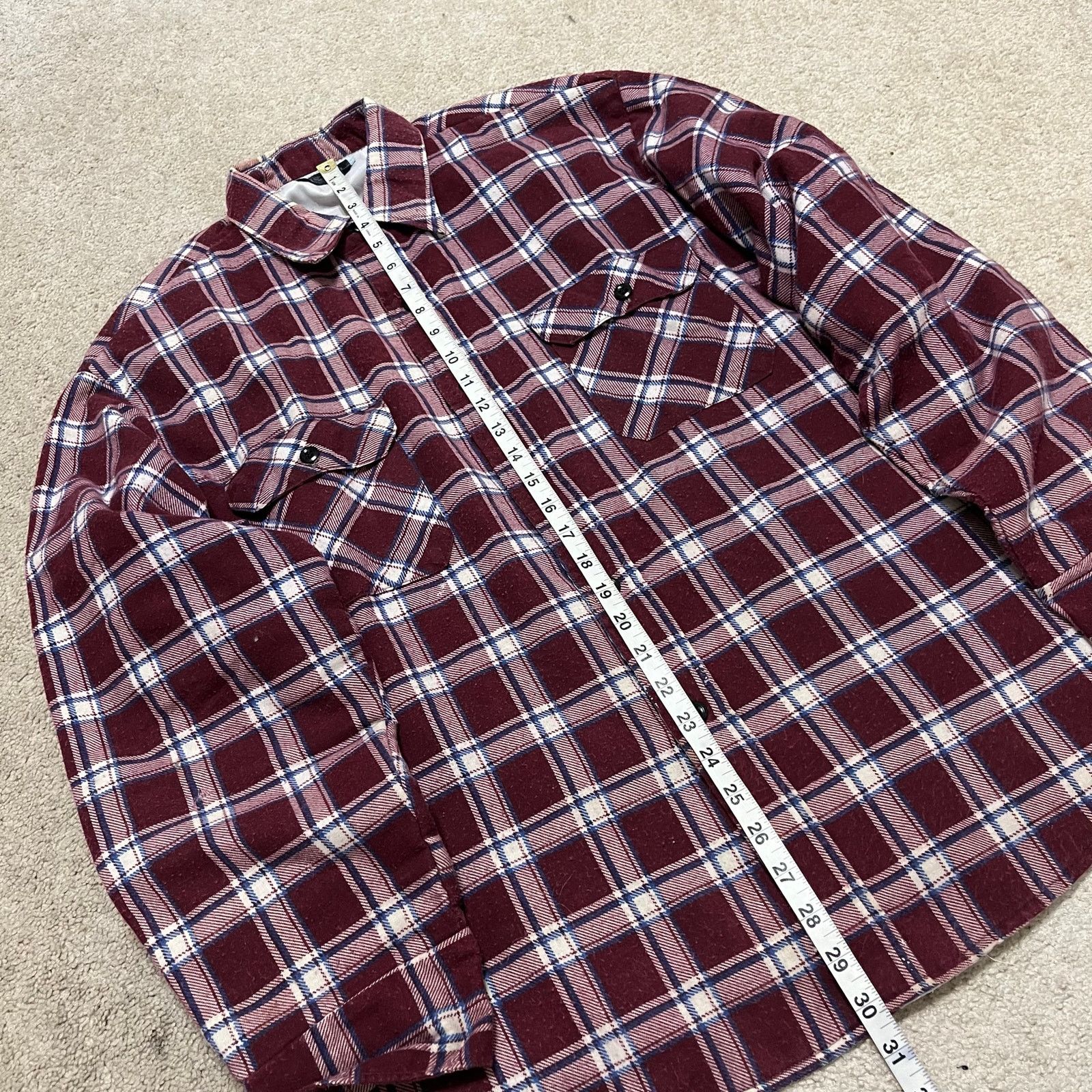 Sears Vintage 80s 90s Sears Lined Preppy Red Flannel Button Up XL Size US XL / EU 56 / 4 - 5 Thumbnail