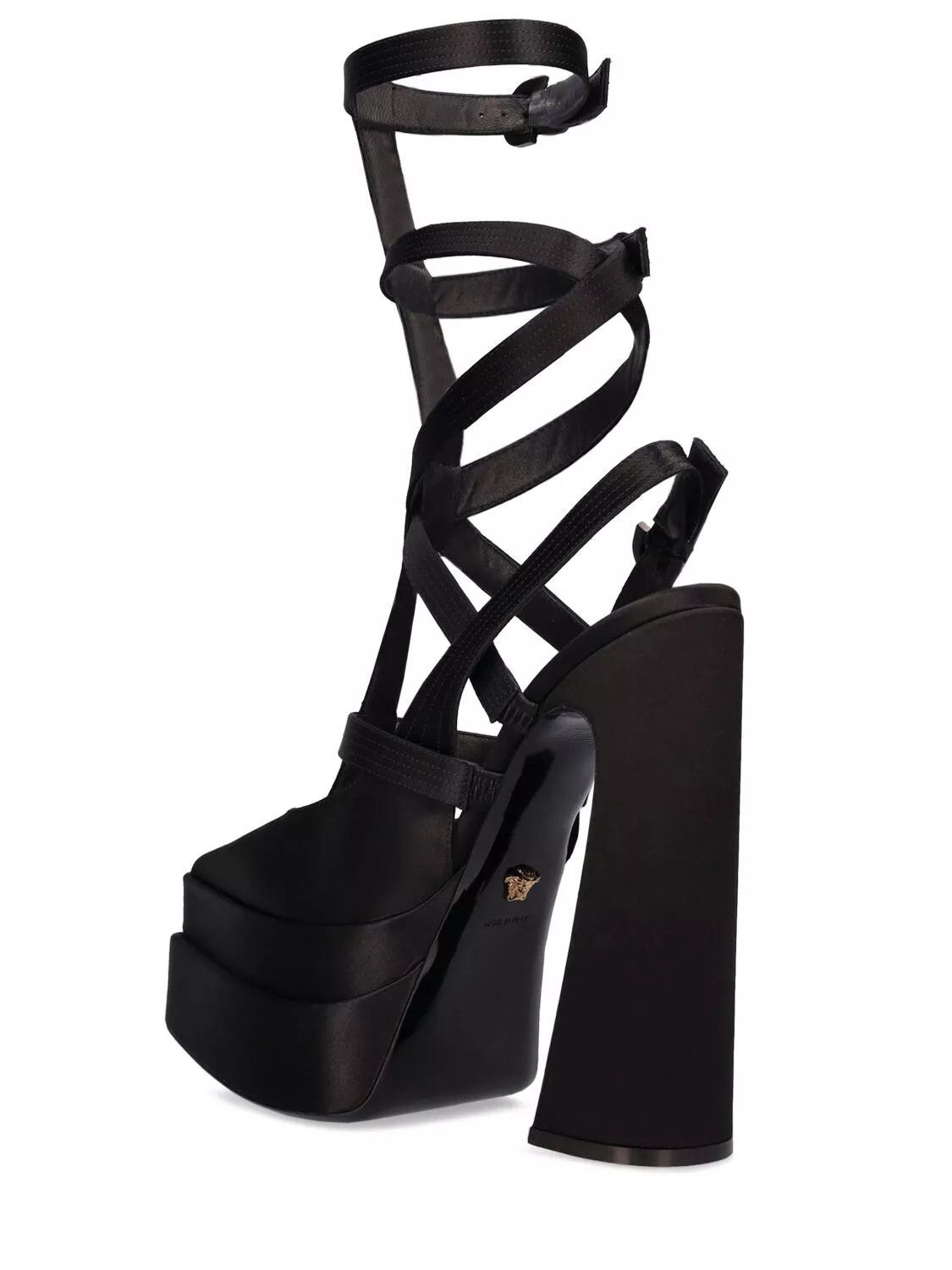 Versace VERSACE 160mm Black Satin Gladiator Pumps New Size US 10 / IT 40 - 3 Thumbnail