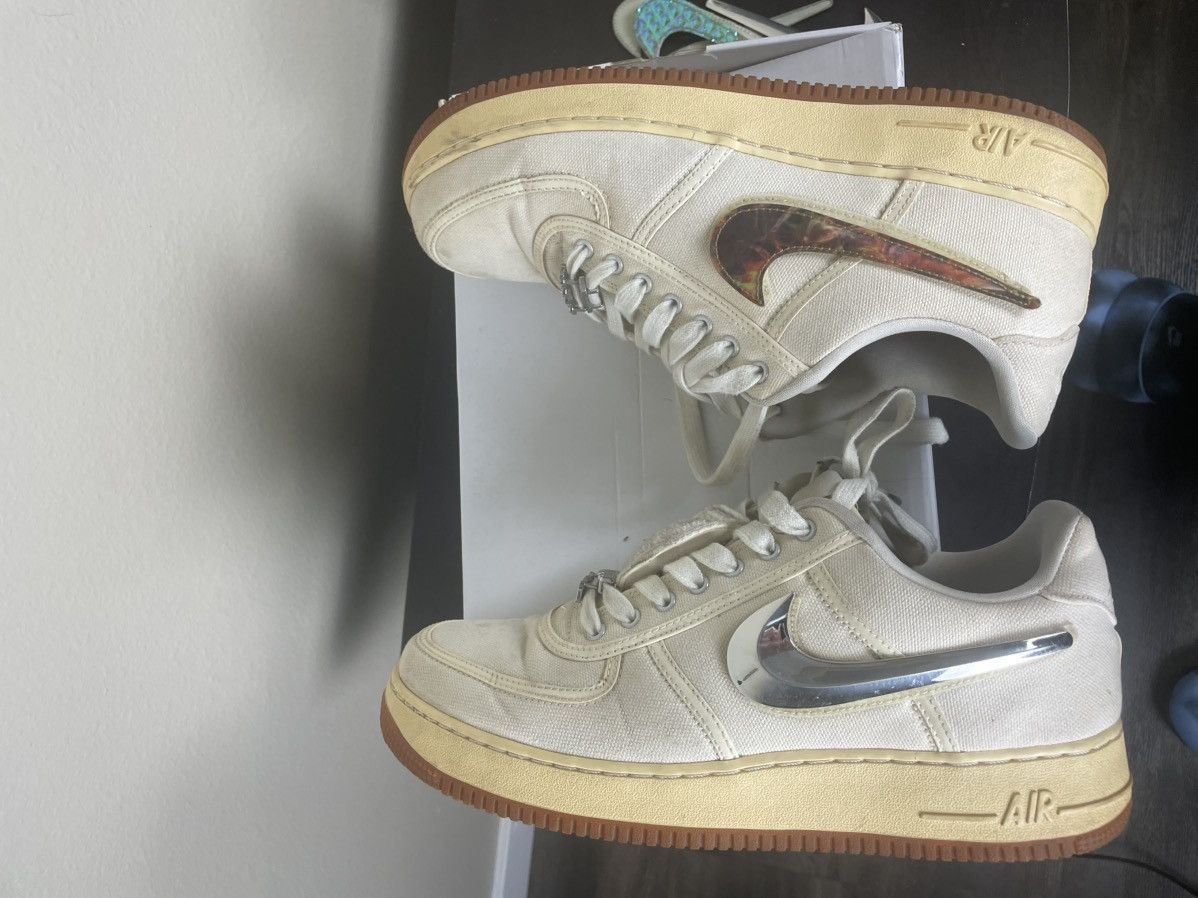 Nike × Travis Scott Travis Scott Air Force One Sail Size 12 Size US 12 / EU 45 - 4 Thumbnail