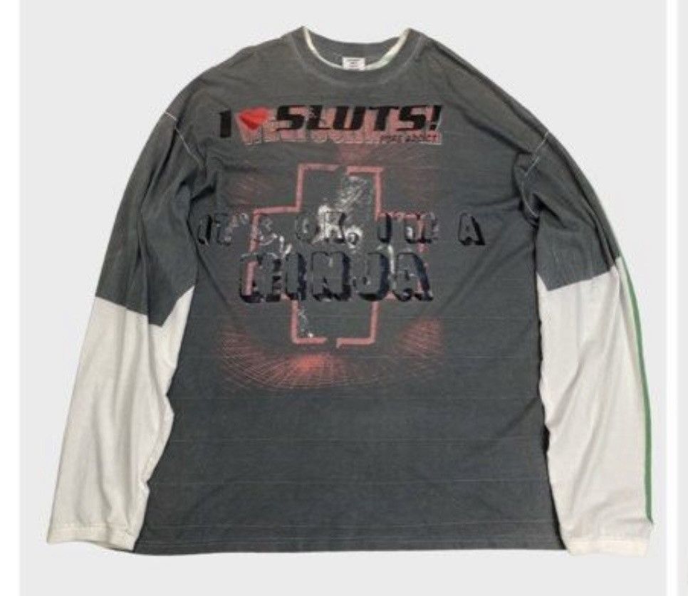 Vetements Vetements rare I love Sluts Tromphe l'oeill print LS tee Size US XXL / EU 58 / 5 - 1 Thumbnail