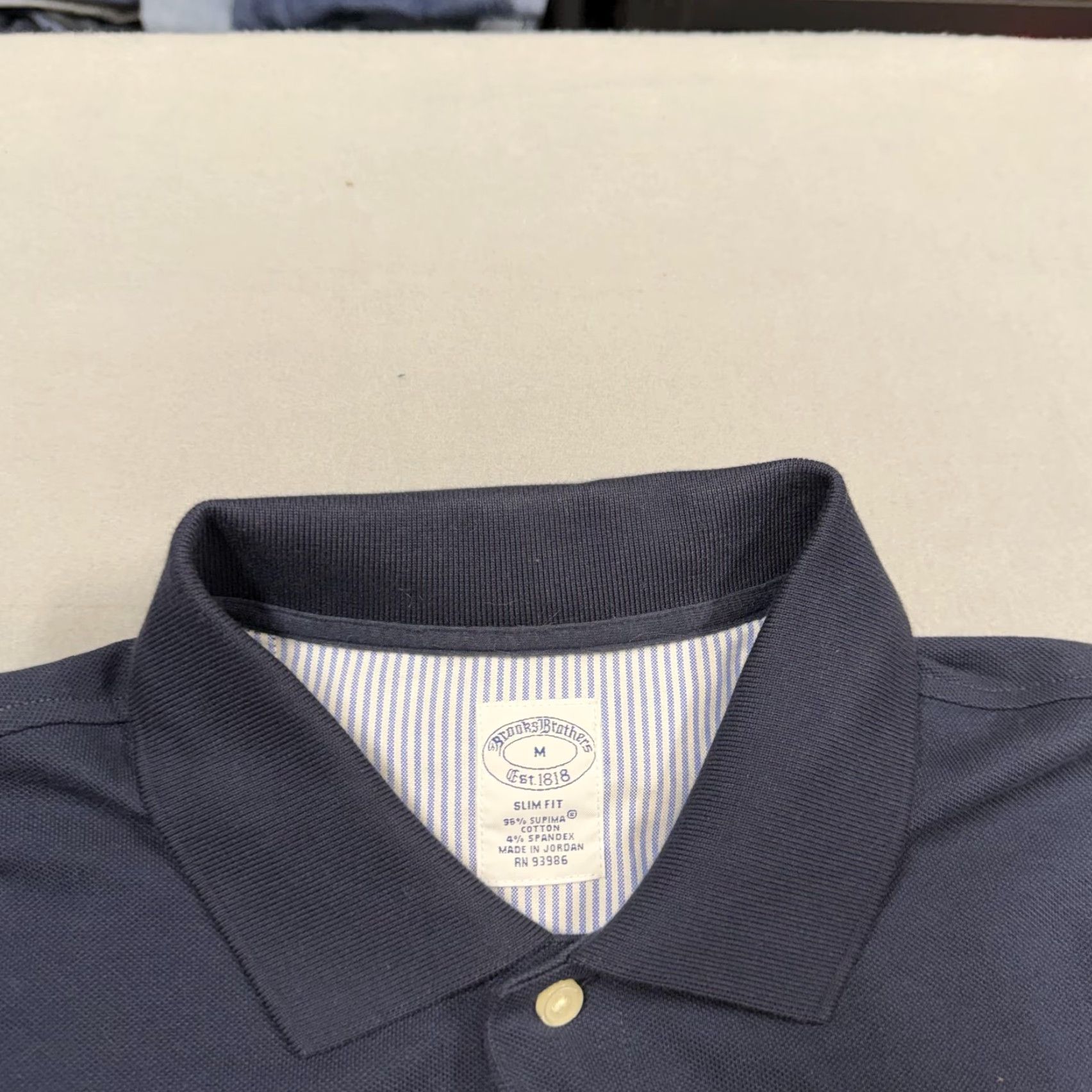 Brooks Brothers Brooks Brothers Polo Shirt Mens M Blue Stripe Long Sleeve Slim Fit Knit Size US M / EU 48-50 / 2 - 4 Thumbnail