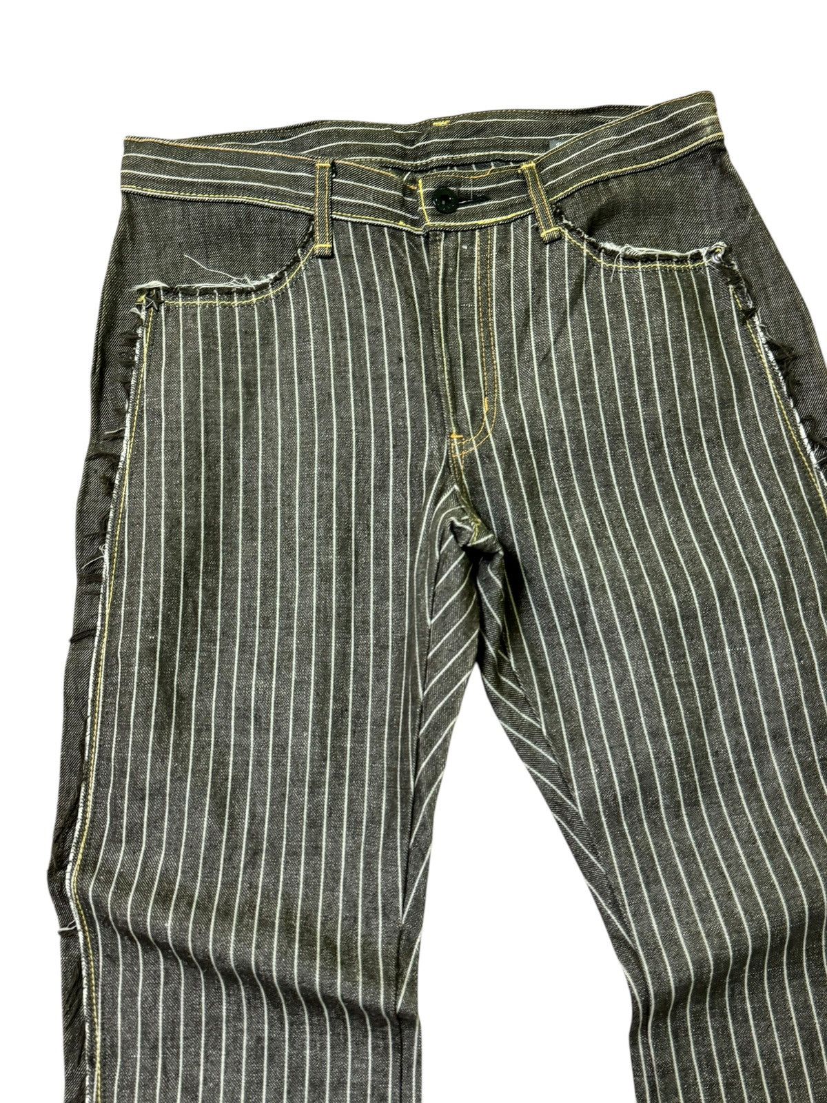 Hysteric Glamour FLARE STRIPED BROWN RECONSTRUCTED BOOT CUT DENIM Size US 28 / EU 44 - 4 Thumbnail