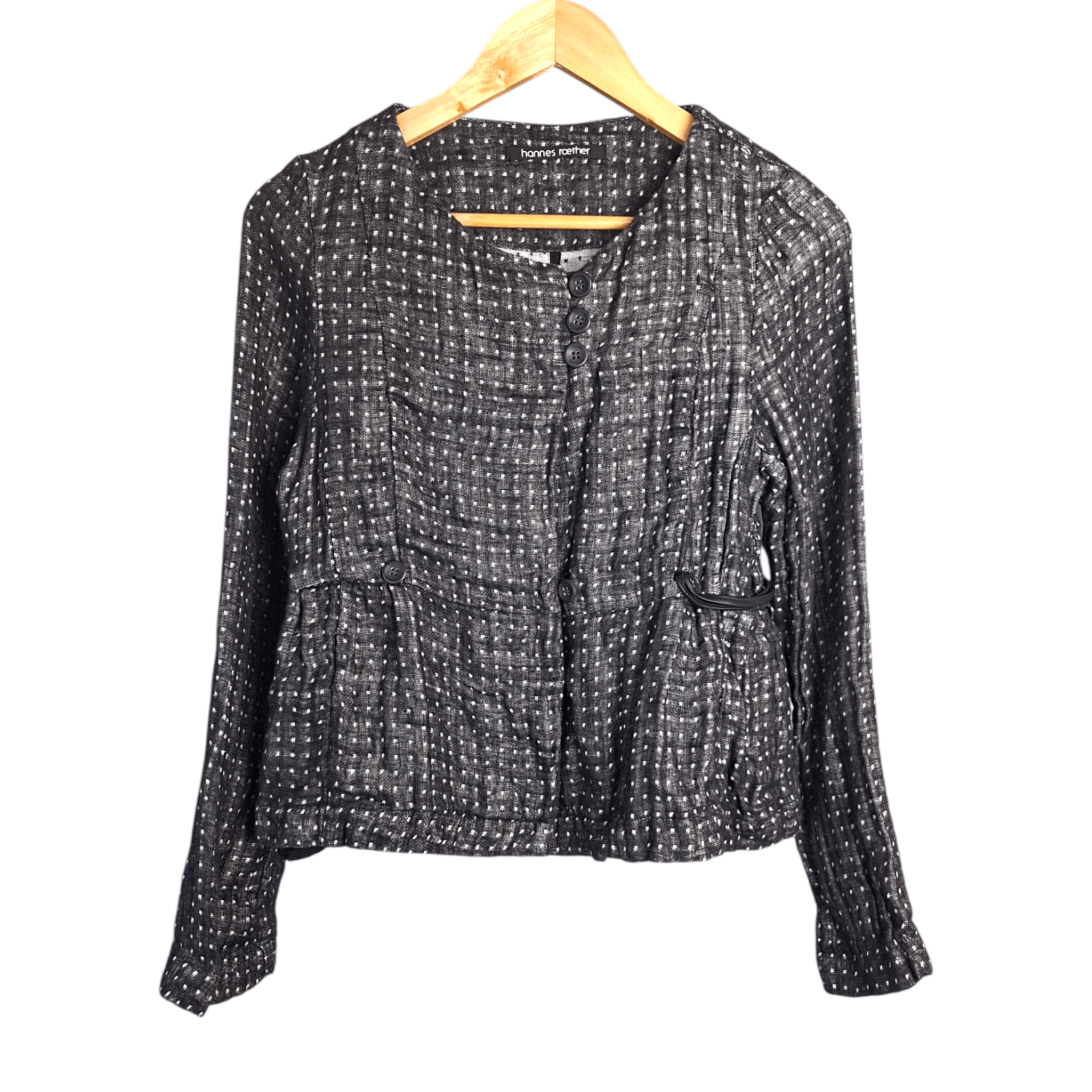 hannes roether Hannes Roether Textured Linen Blend Jacket Blazer Small Size S / US 4 / IT 40 - 1 Thumbnail