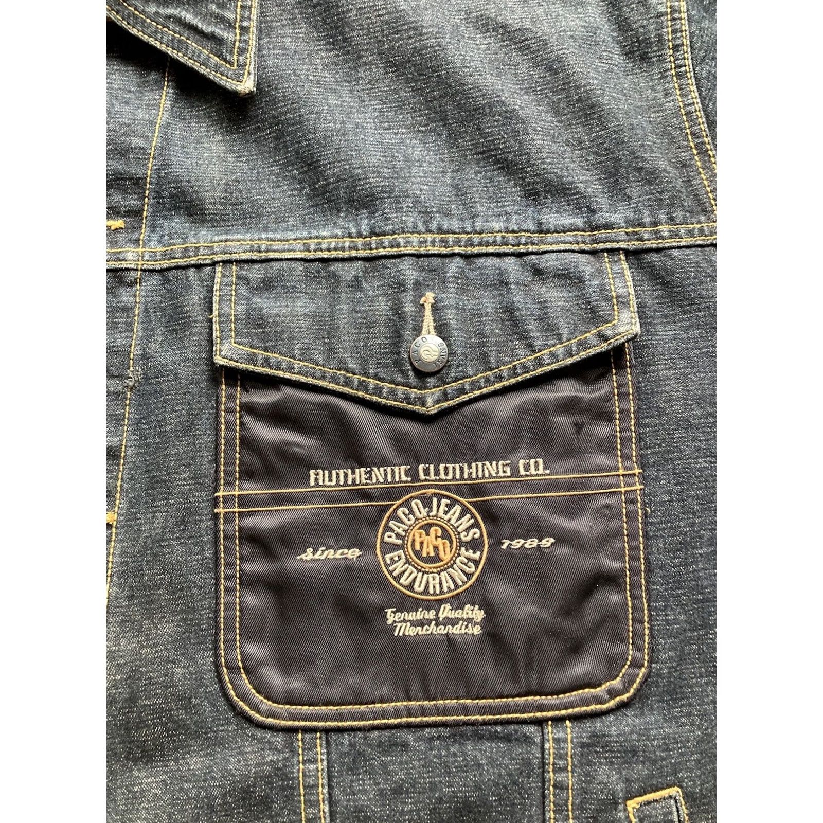 Vintage VINTAGE Paco Denim Jacket Mens 5XL Blue Jeans Trucker Streetwear Jacket Size US 39 - 5 Thumbnail