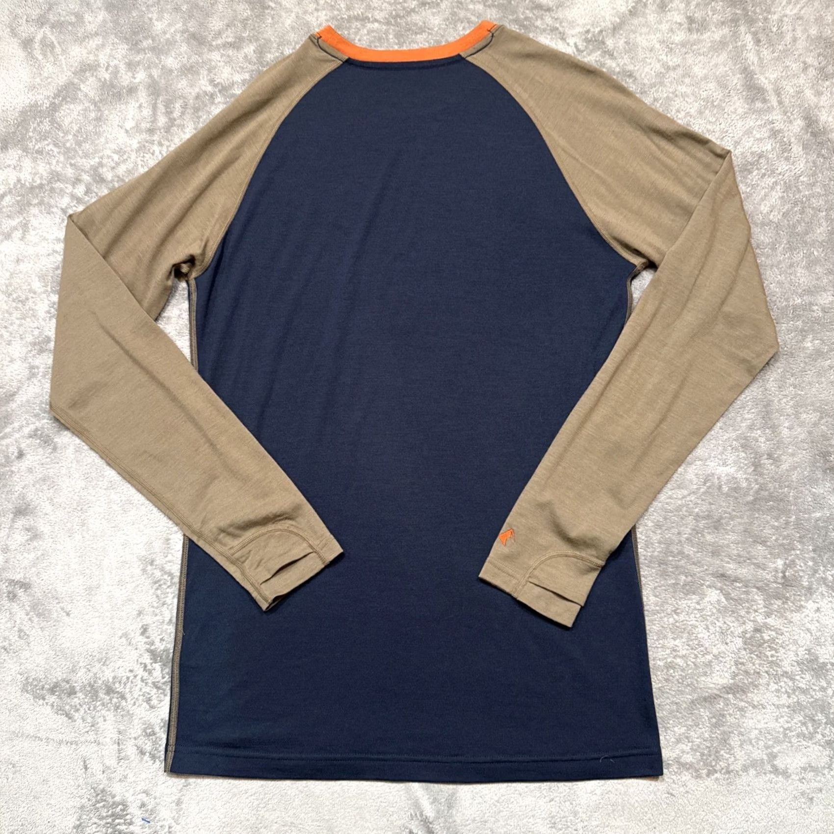 Layer 8 Merino Ridge Shirt Mens Medium Blue Brown Performance L/S Base Layer Outdoor Size US M / EU 48-50 / 2 - 5 Thumbnail