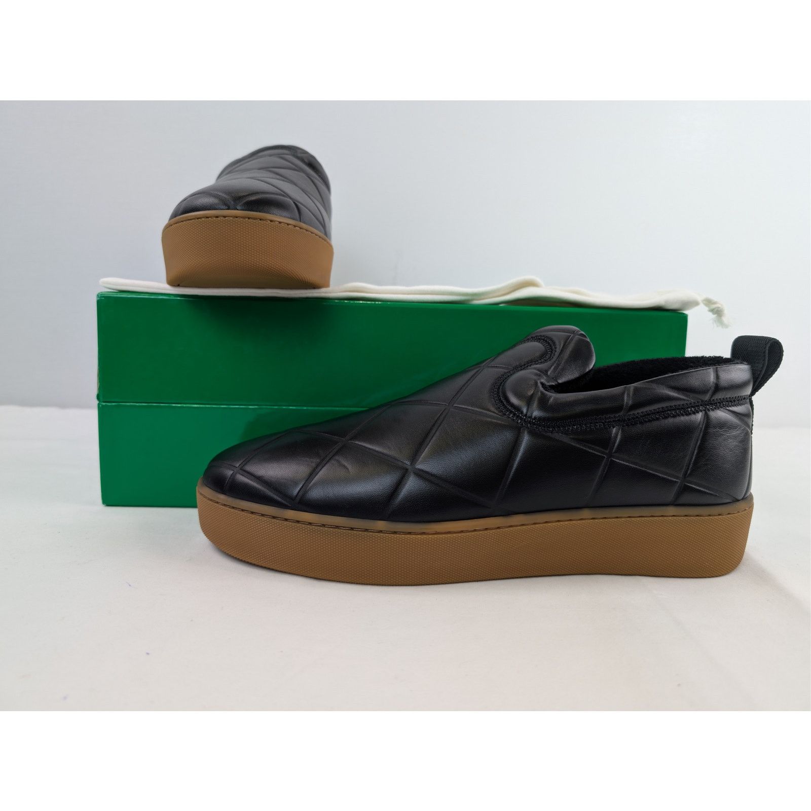 Bottega Veneta o1rshd1 Embossed Lagoon Nappa Quilt Sneaker in Black Size US 11 / EU 44 - 20 Thumbnail
