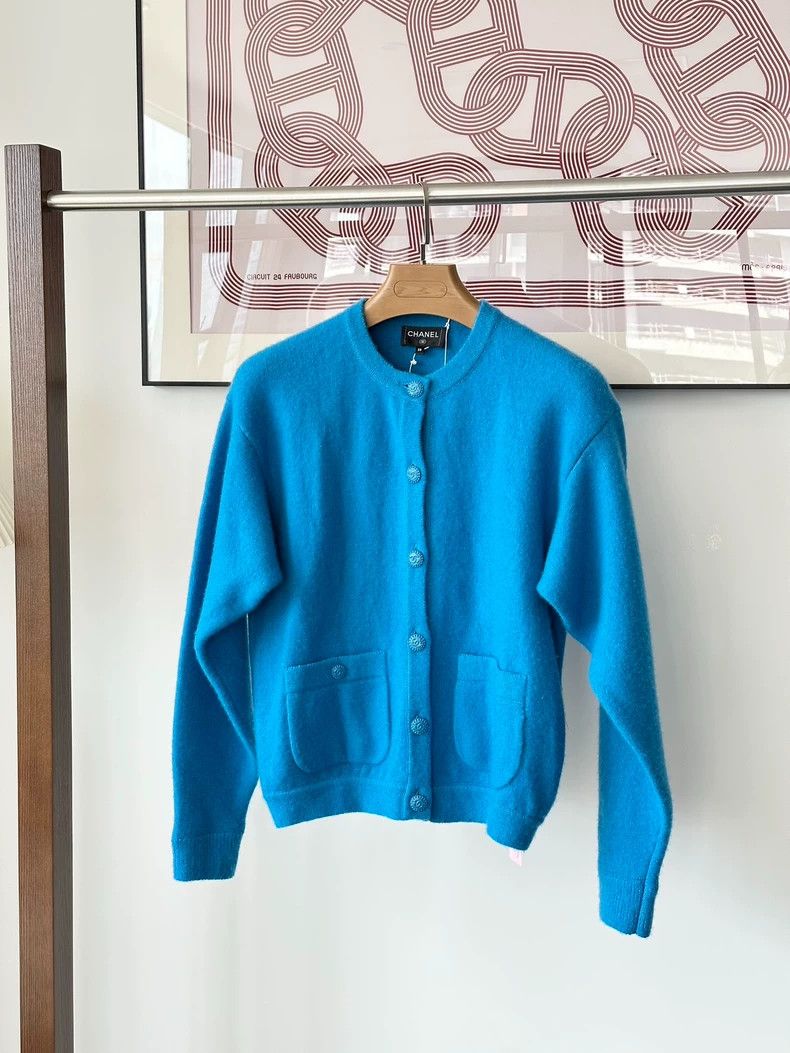 Chanel Chanel Dark blue single-breasted wool long-sleeved cardiga Size XS / US 0-2 / IT 36-38 - 1 Thumbnail