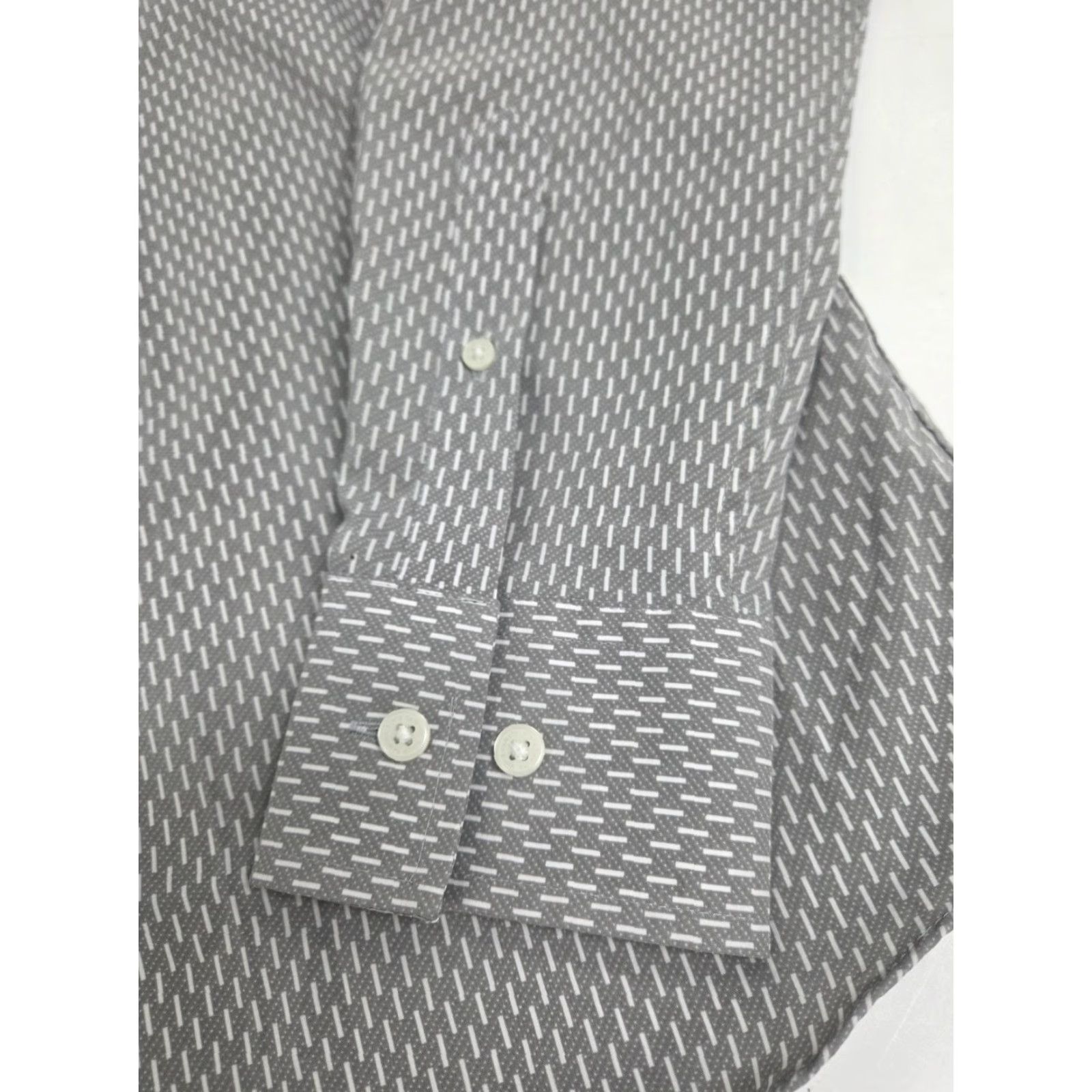 Vince Camuto Vince Camuto Mens Button-Up Shirt Gray/White Striped Size M Regular Fit Long Sleeve Mens US Size US M / EU 48-50 / 2 - 7 Thumbnail
