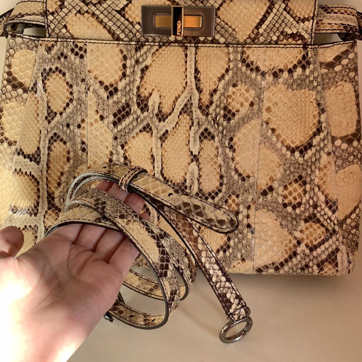 Fendi Fendi python peekaboo bag Size ONE SIZE - 6 Thumbnail