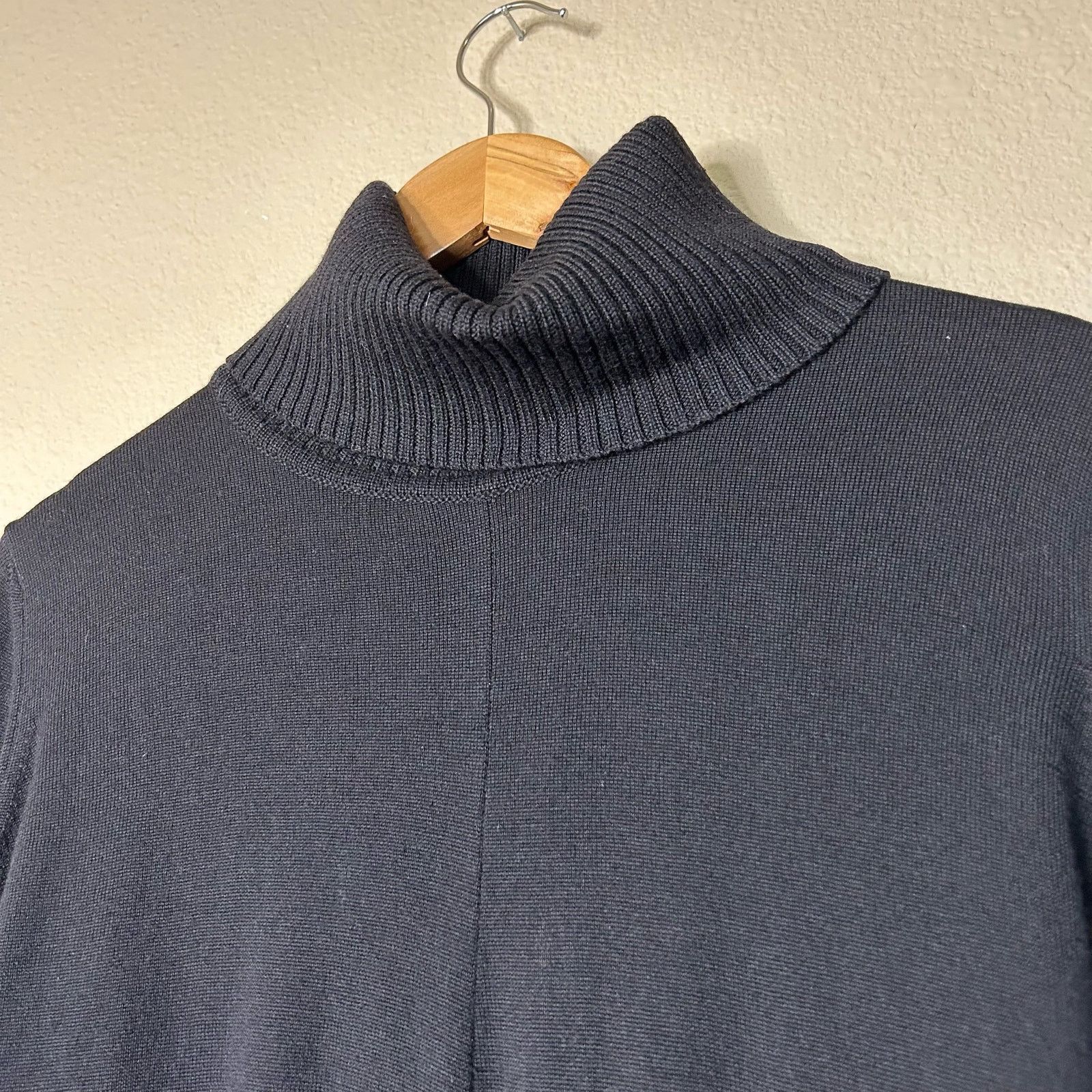 Alpha Studio Alpha Studio Sweater Merino Wool Black Turtleneck Sz 44/US L Size L / US 10 / IT 46 - 4 Thumbnail