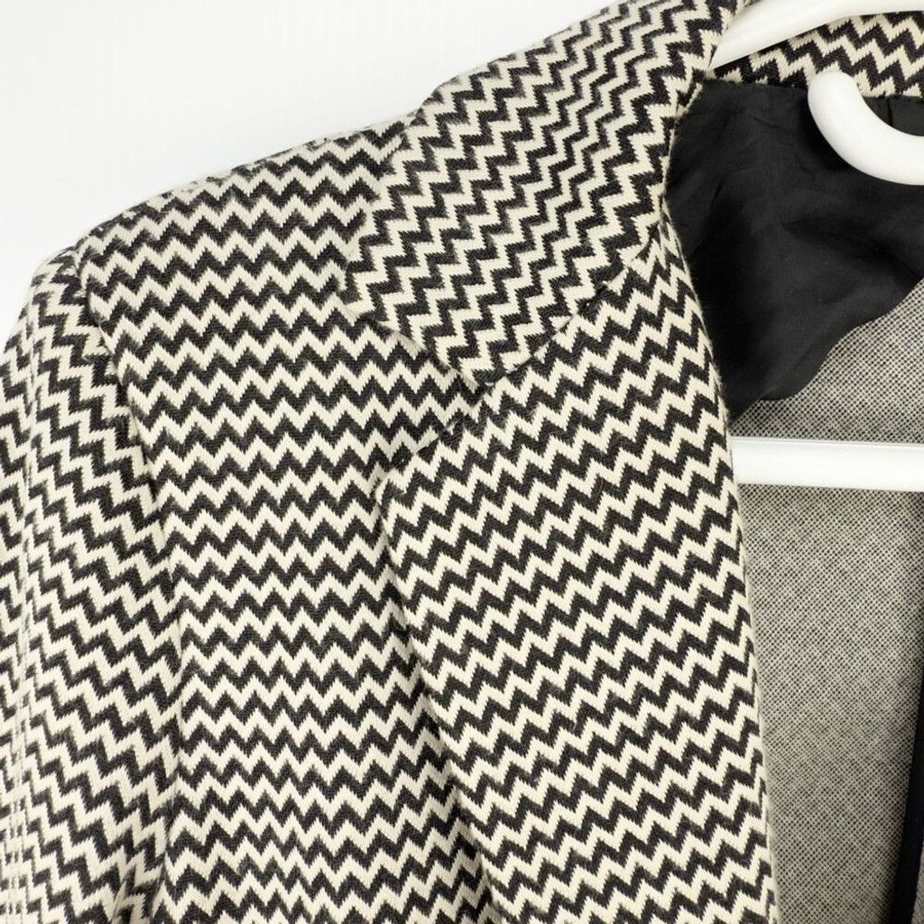 Max Mara MAXMARA Weekend Soft Cropped Black & White Blazer Sz L Size L / US 10 / IT 46 - 10 Thumbnail