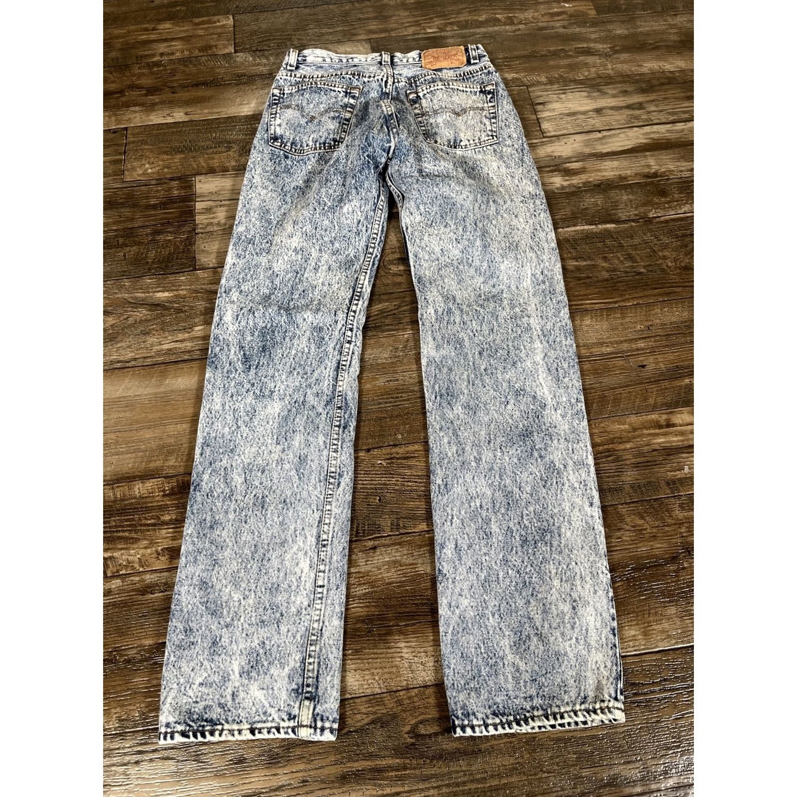 Levi's VINTAGE Levi's 501 Jeans Men 28x32 Blue Acid Wash Button Fly 501 0109 USA 80s Jeans Women Mens Girls Size US 28 / EU 44 - 7 Thumbnail