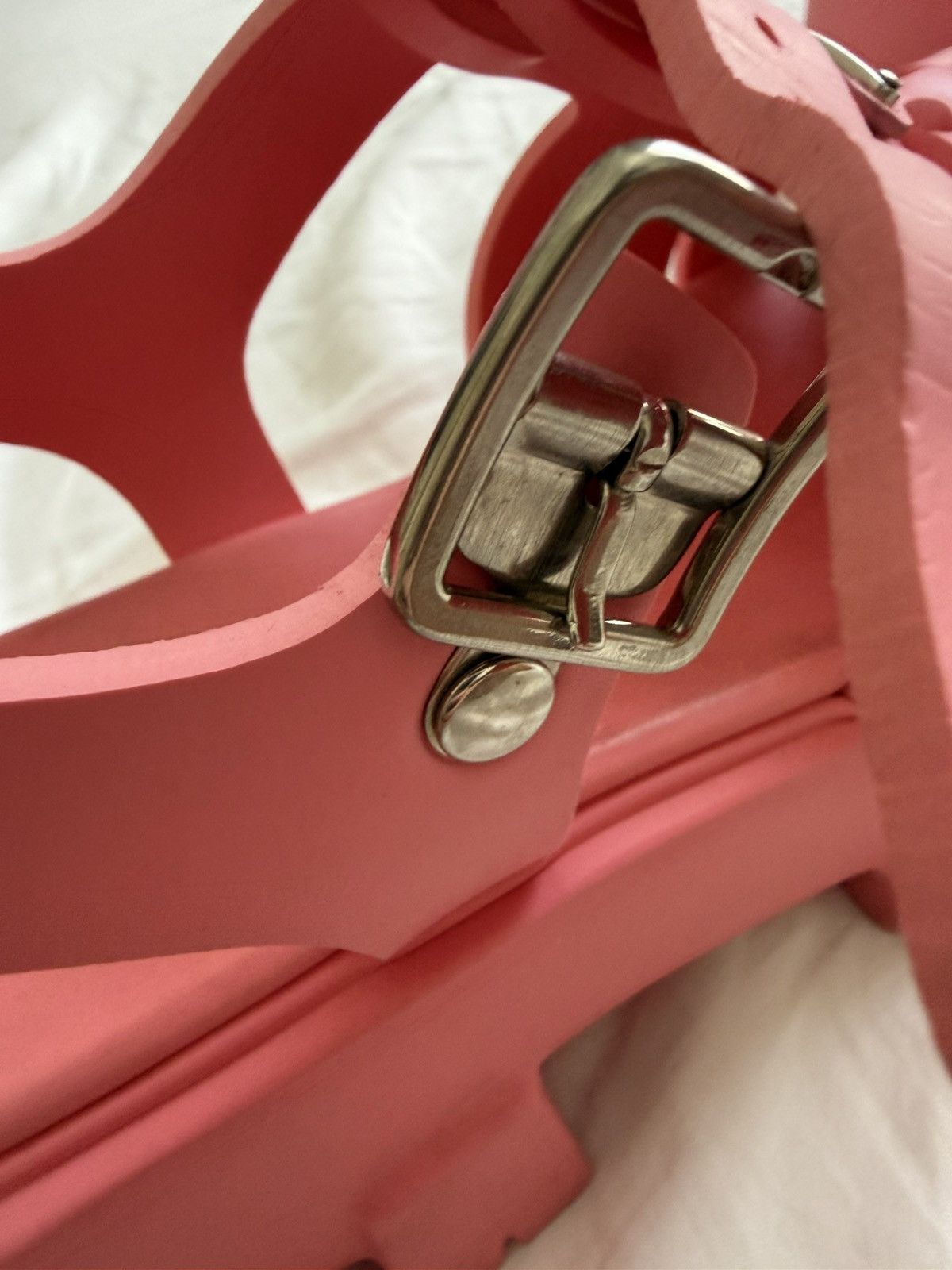 Prada Prada Monolith Rubber Sandals Pink Triangle Size US 6.5 / IT 36.5 - 8 Thumbnail