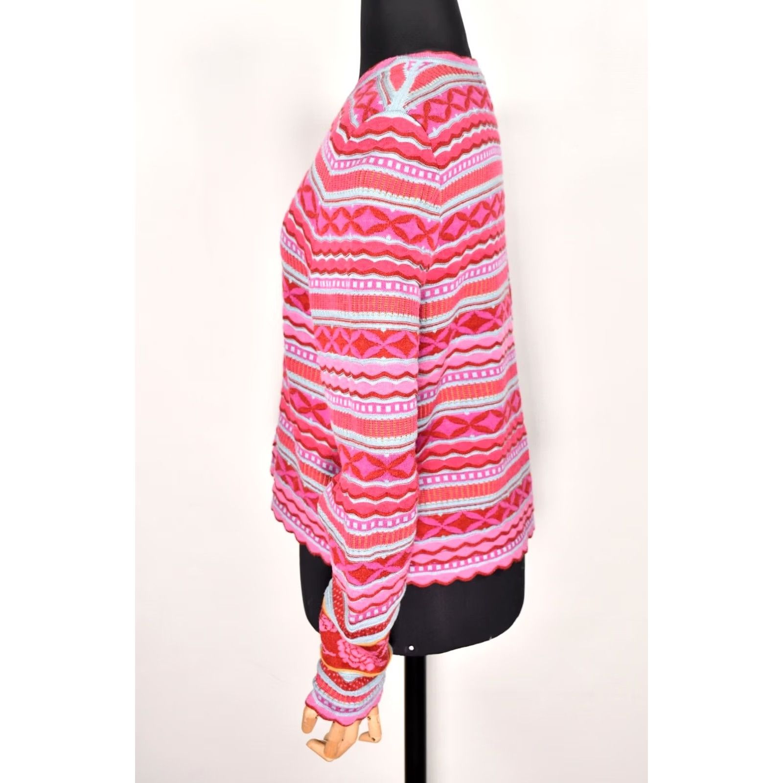 Pinko Oleana Cardigan Pink Women L Wool Silk 75% Merino 25% Silk Norway Vintage No N/A Size L / US 10 / IT 46 - 6 Thumbnail