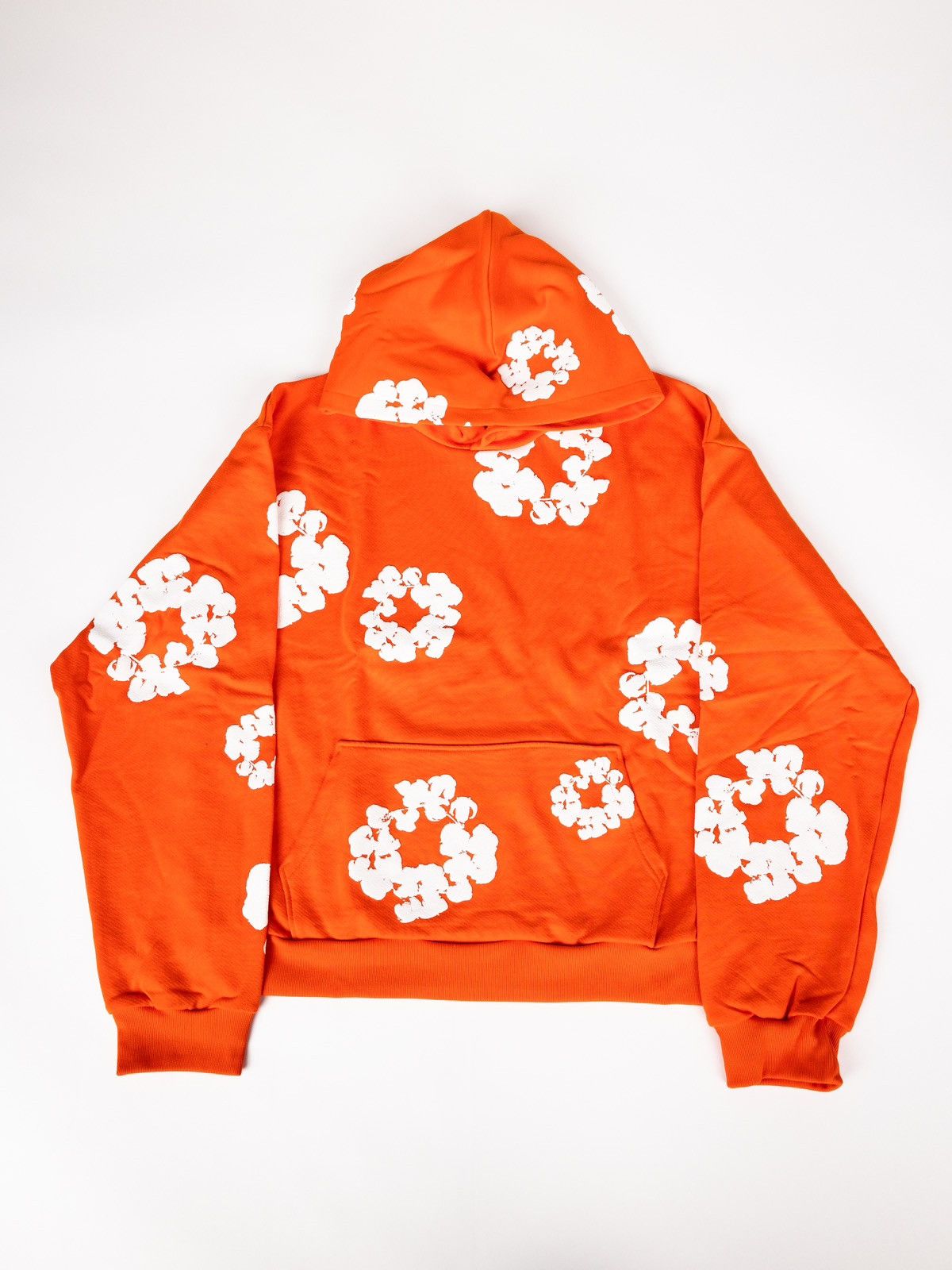 image of Denim Tears Cotton Wreath Orange Hoodie, Men's (Size 2XL)