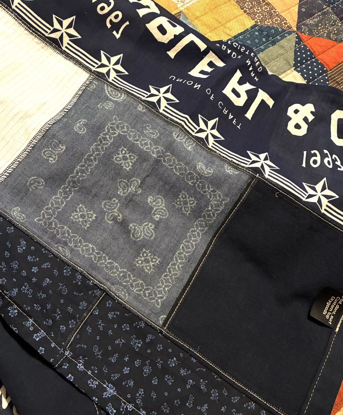 RRL Ralph Lauren CUSTOM RRL/ RL PATCHWORK SCARF (100% UPCYCLED RRL FABRICS) Size ONE SIZE - 11 Thumbnail