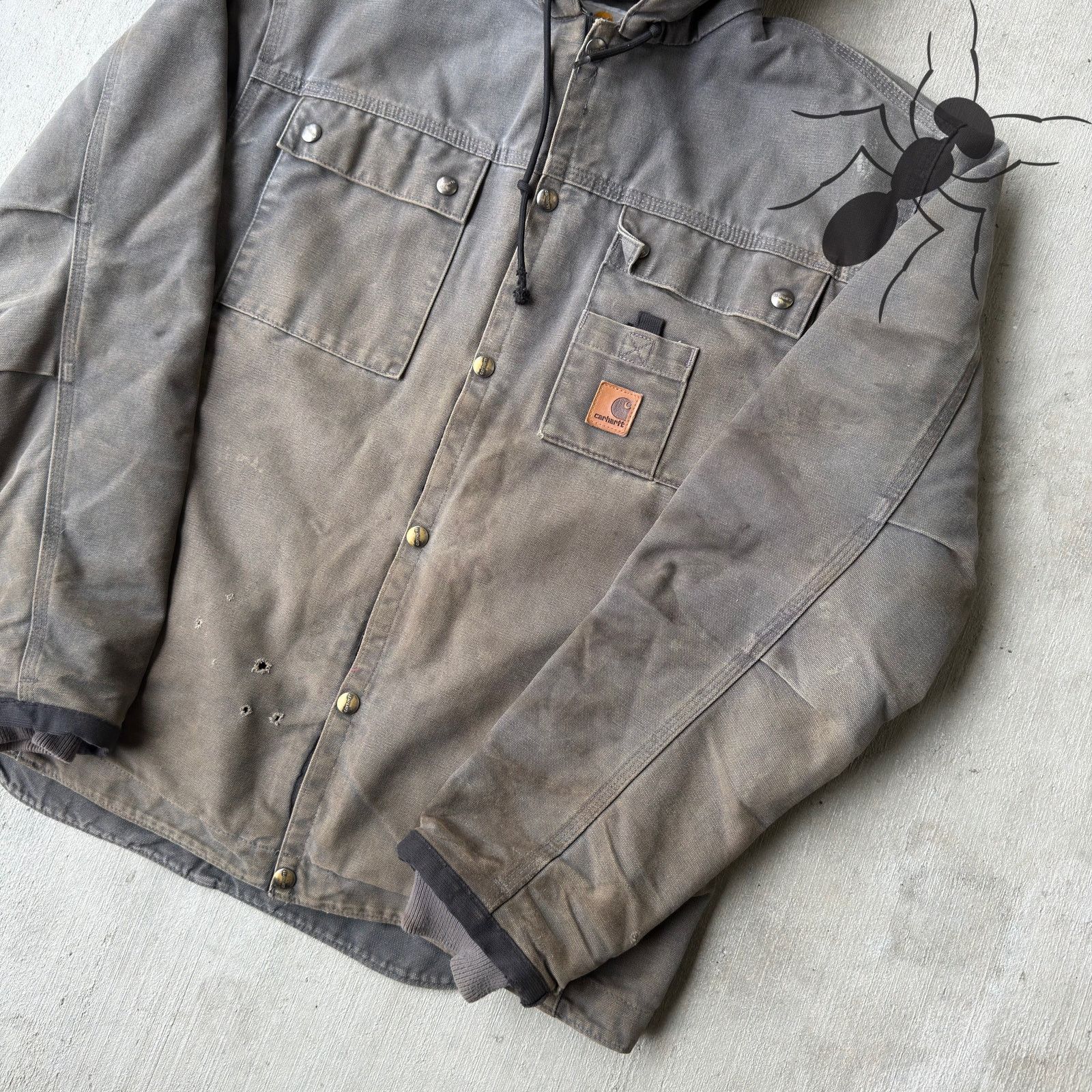 Carhartt × Vintage Carhartt J284 GVL gray button up work wear jacket Size US M / EU 48-50 / 2 - 4 Thumbnail