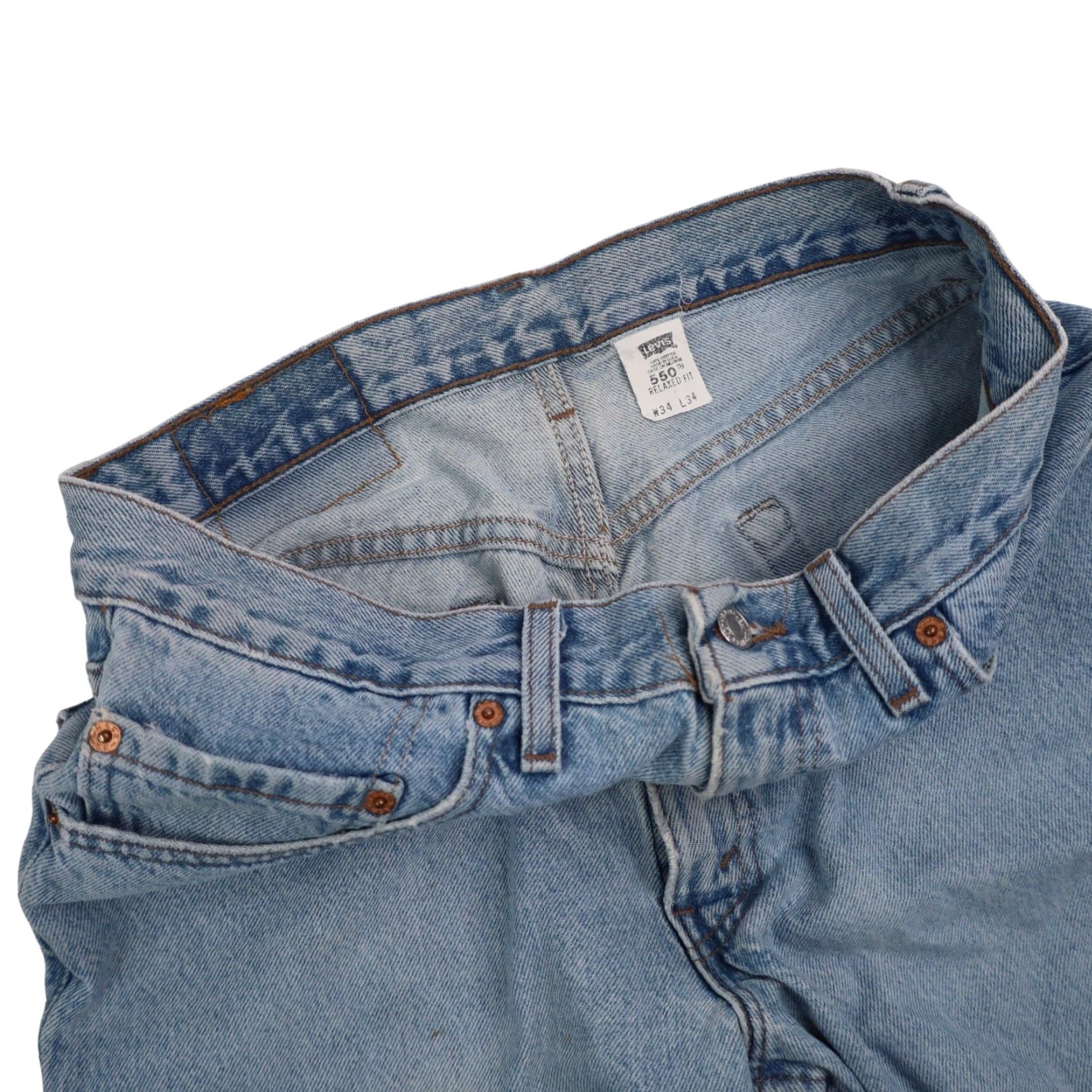 Denime VINTAGE Levis 550 USA Made Loose Fit Denim Jeans Shirt? Size US 34 / EU 50 - 6 Thumbnail