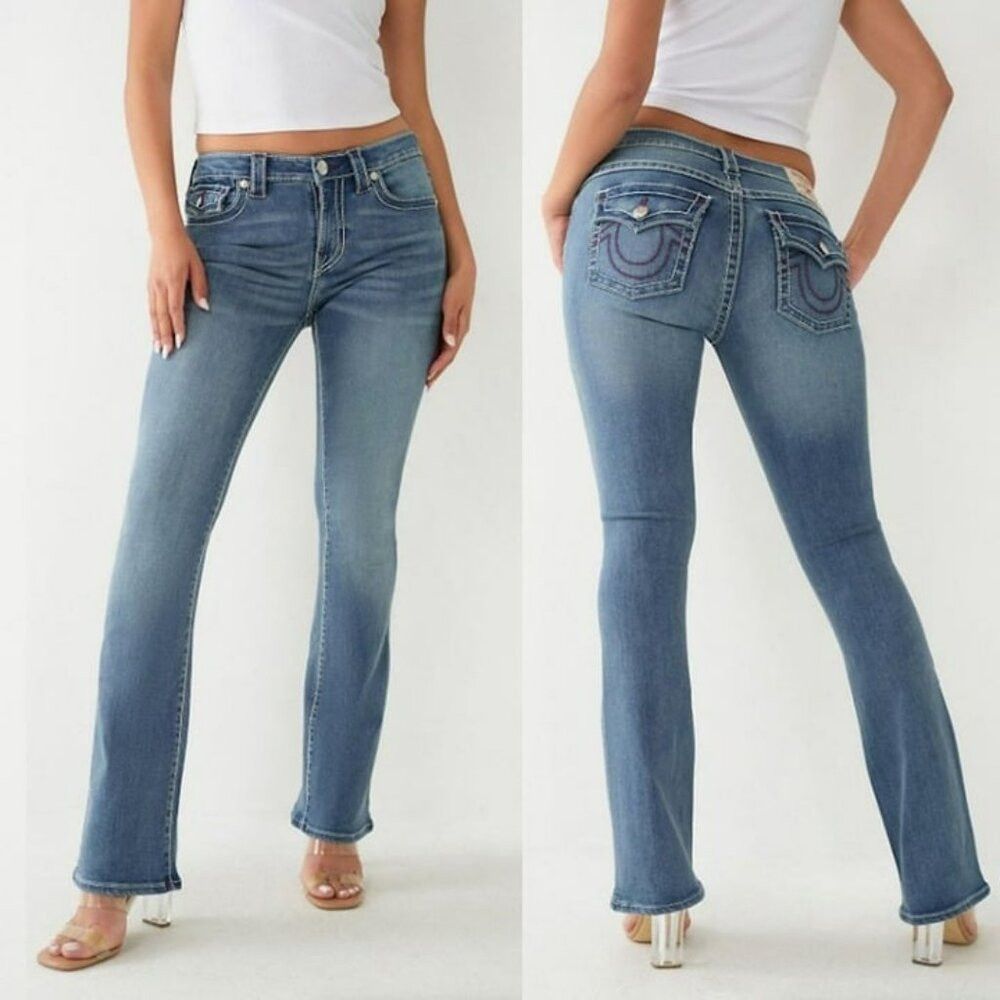 True Religion NWT New $199 True Religion BECCA BIG T STITCH BOOTCUT JEAN Size 29" - 1 Thumbnail