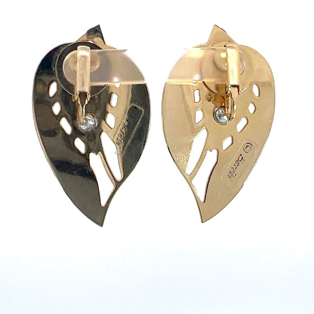 & Other Stories Berebi Golden Glower Green Rhinestone Leaf Clip Earrings Size ONE SIZE - 9 Thumbnail