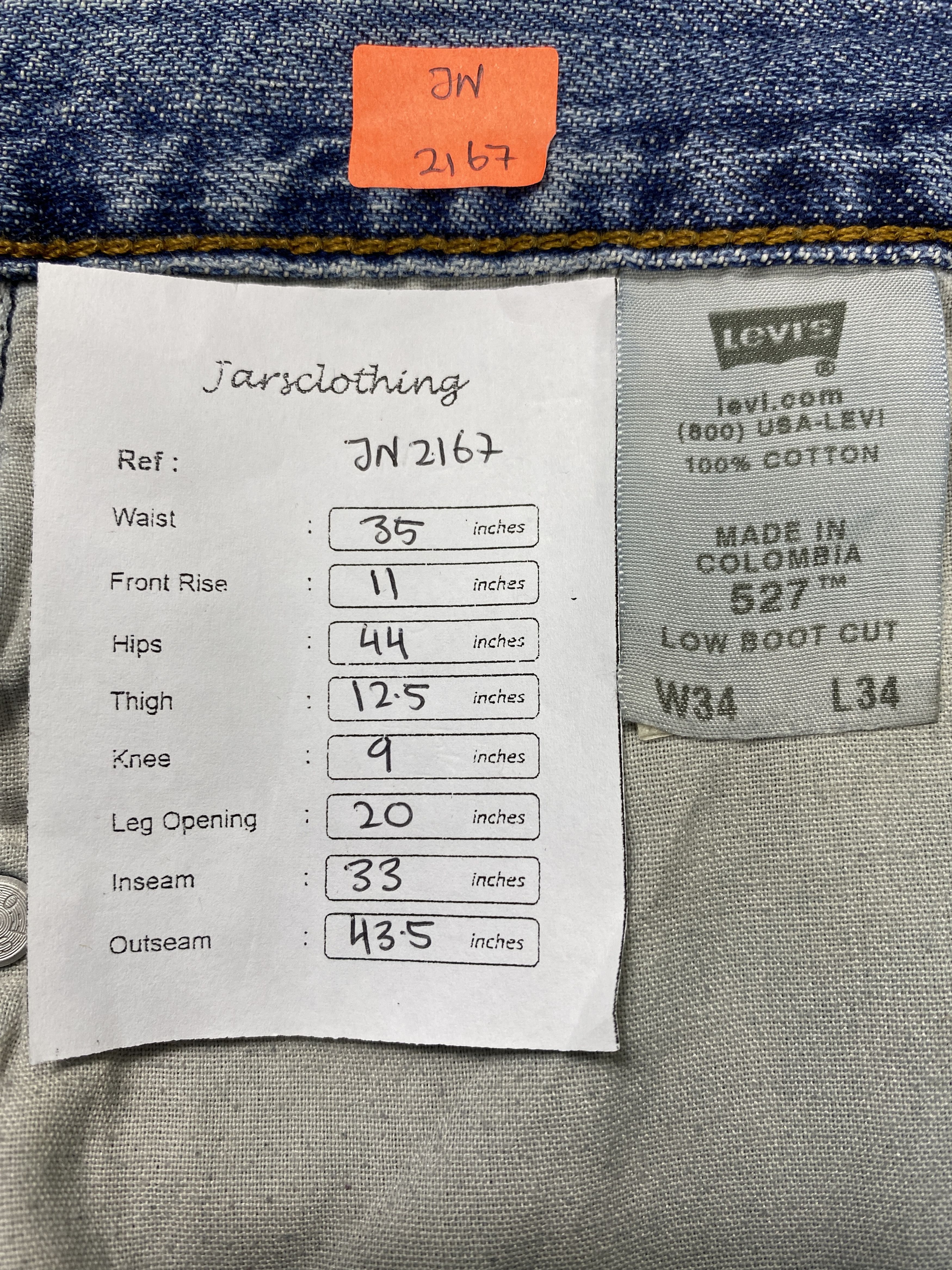 Levi's Blue Vintage Levi's 527 Jeans 35x33 Denim -JN2167 Size US 35 - 8 Thumbnail