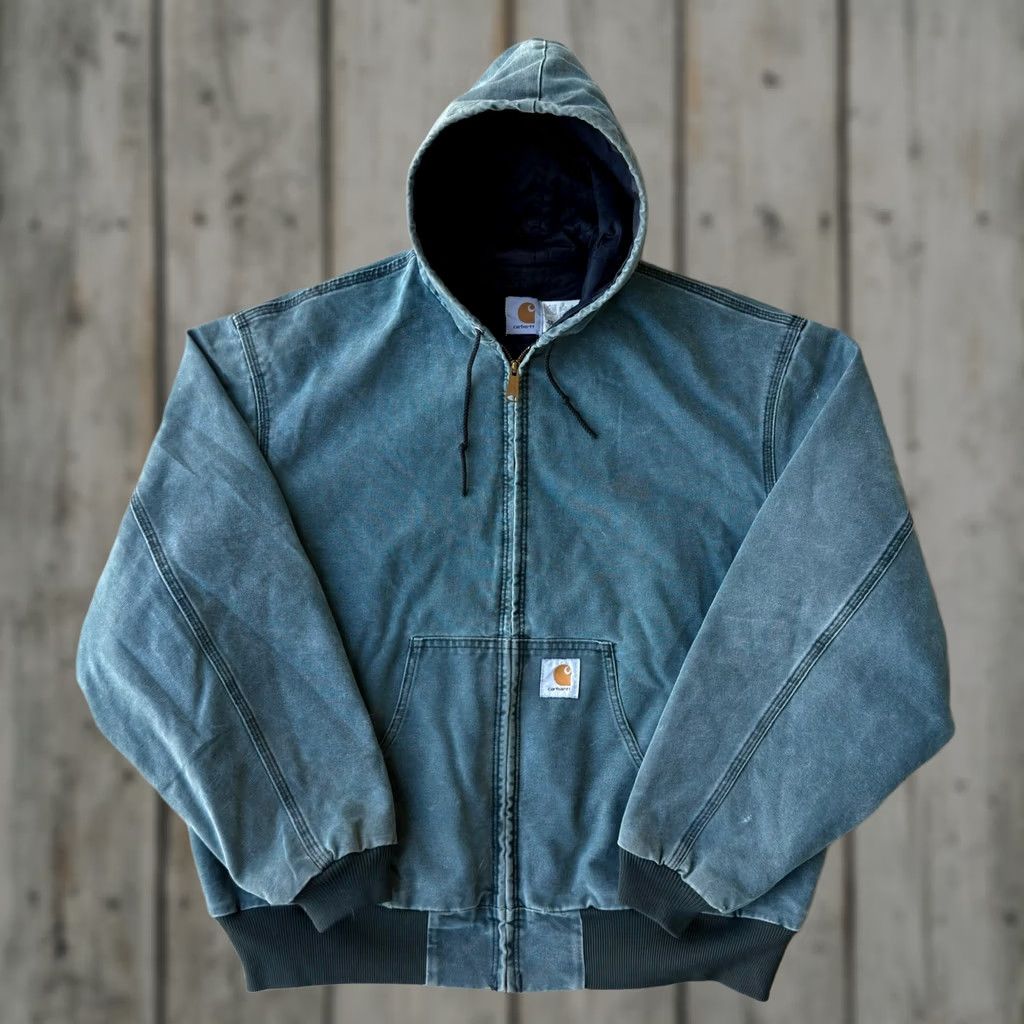 Carhartt × Vintage Vintage 90s Carhartt J140 Faded Black Hooded