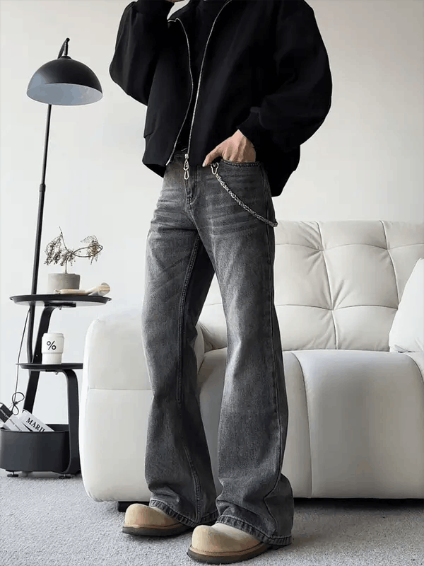 Vintage Hirasawa x Kita Faded Wash Flare Jeans, Wide Leg Pants Size US 31 - 2 Thumbnail
