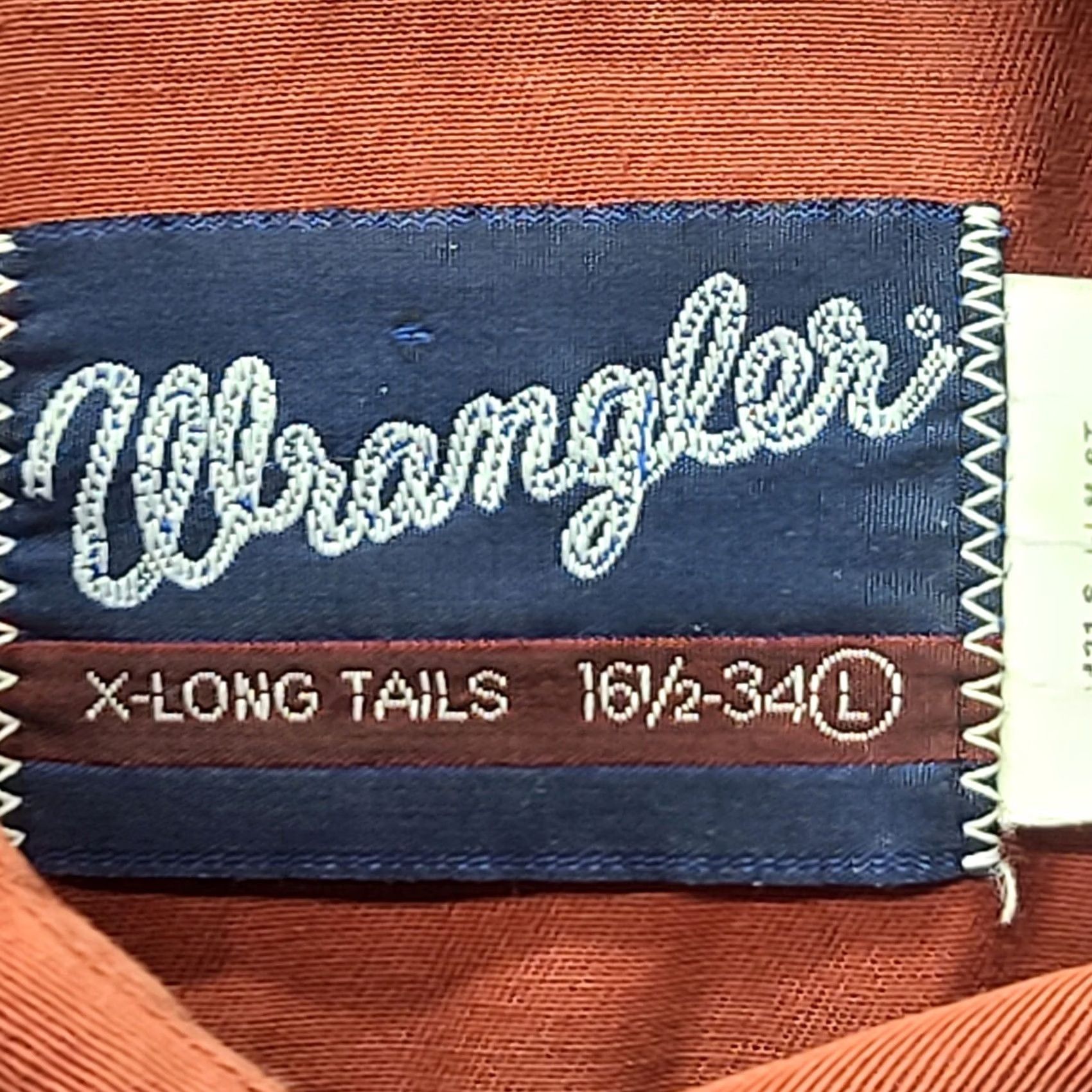 Wrangler VINTAGE Wrangler Shirt Mens L 16 1/2-34 Brushpopper X Long Tails Western Cowboy Button-Up Shirt Red Cotton Canvas Western Theme Mens Size US L / EU 52-54 / 3 - 2 Thumbnail