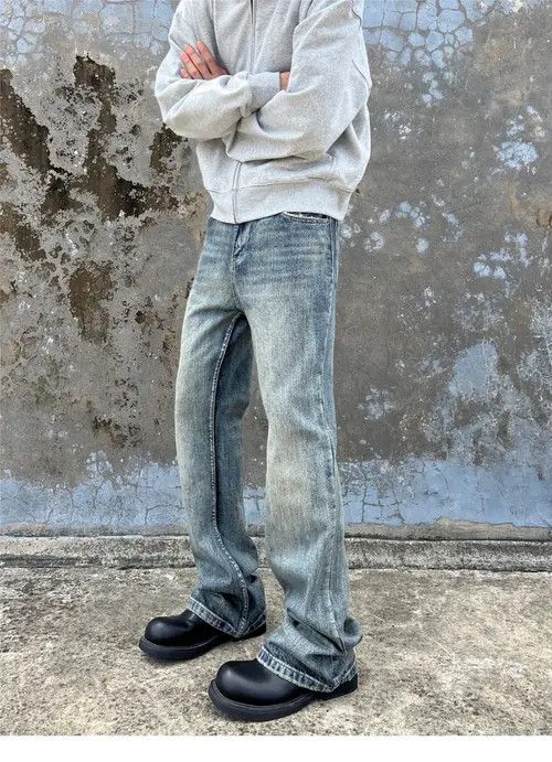 Japanese Brand × Jean Vintage washed distressed straight bootcut jeans Size US 32 / EU 48 - 2 Thumbnail