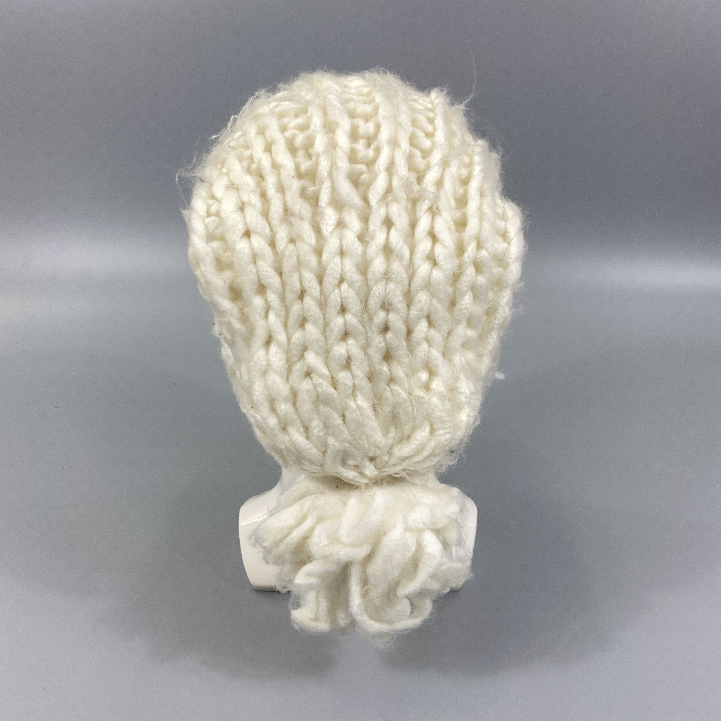 Japanese Brand Long Crochet Knit Pom Pom Beanie -BN758 Size ONE SIZE - 3 Thumbnail