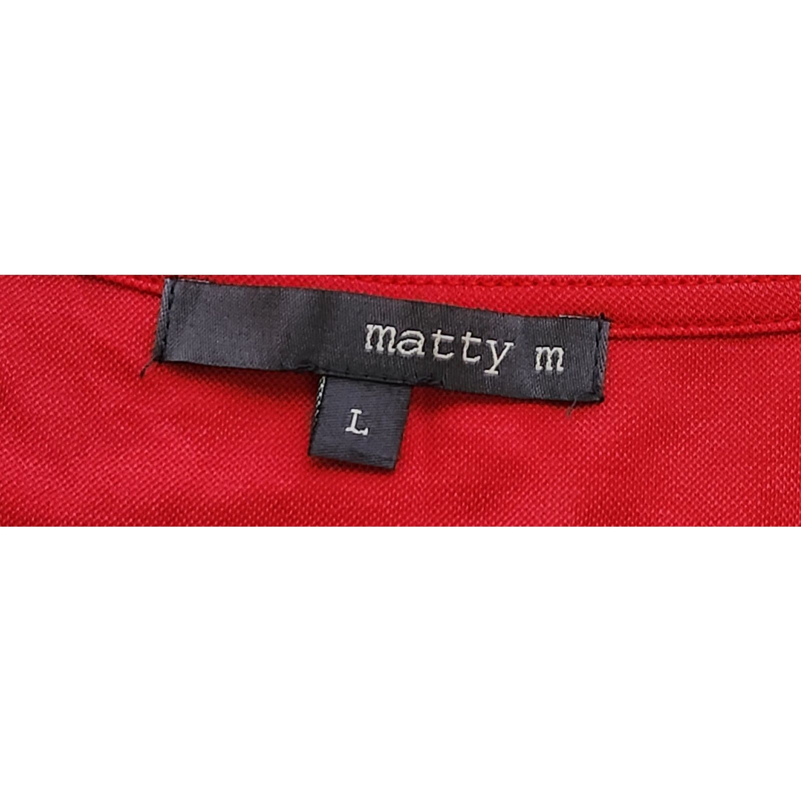 Other Matty M Red Crossbody Tie Asymmetrical Hem Midi Dress L Size L / US 10 / IT 46 - 4 Thumbnail