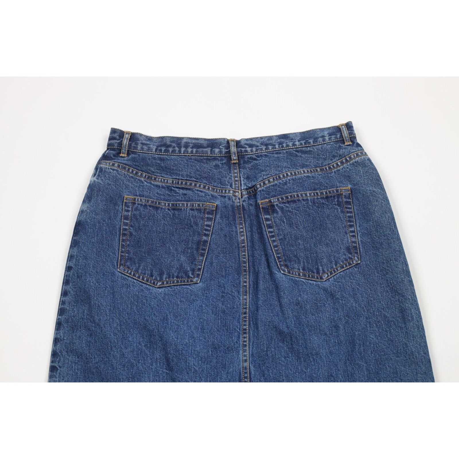 Eddie Bauer × Vintage Vintage 90s Eddie Bauer Distressed Flannel Lined Denim Skirt Size 30" / US 8 / IT 44 - 9 Thumbnail