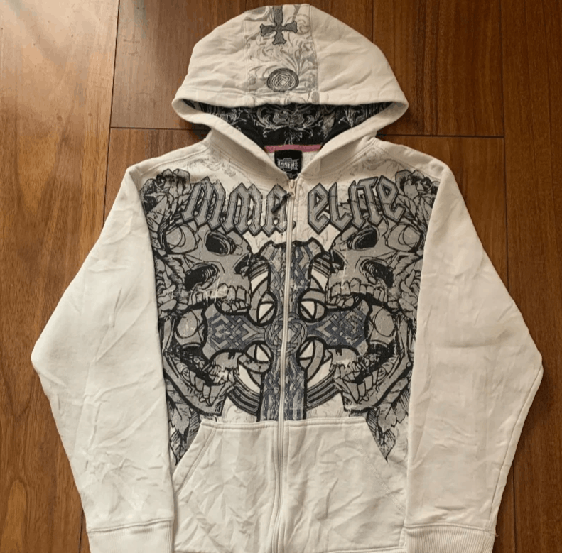 Japanese Brand Oversized Skull Print Hooded Size US L / EU 52-54 / 3 - 1 Thumbnail